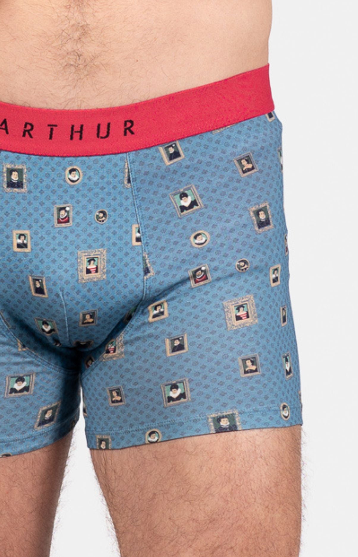 Boxer Homme Cadre Rouge et Bleu 2