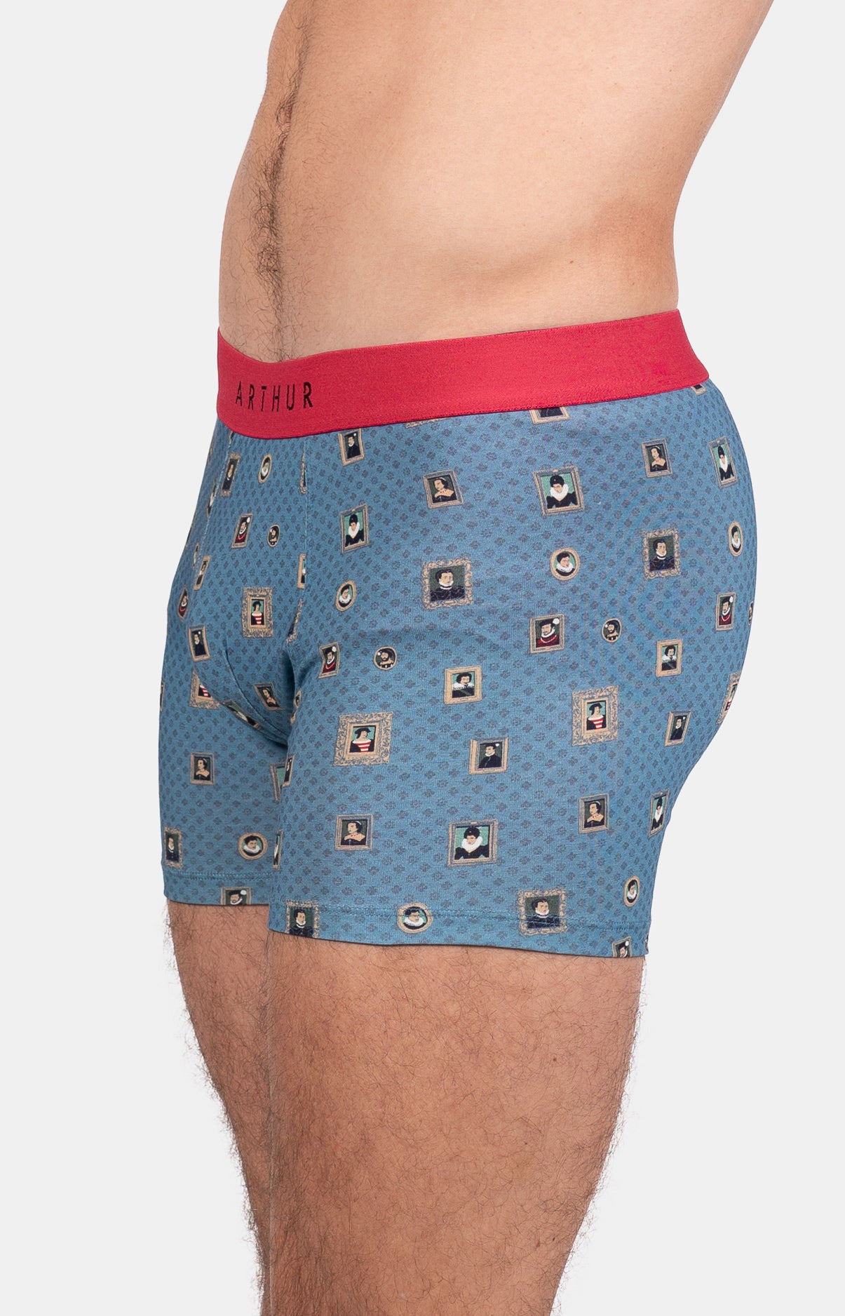 Boxer Homme Cadre Rouge et Bleu 5