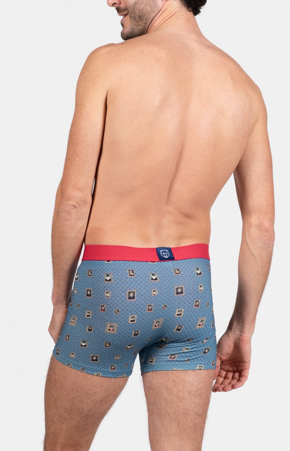 Boxer Homme Cadre Rouge et Bleu 4