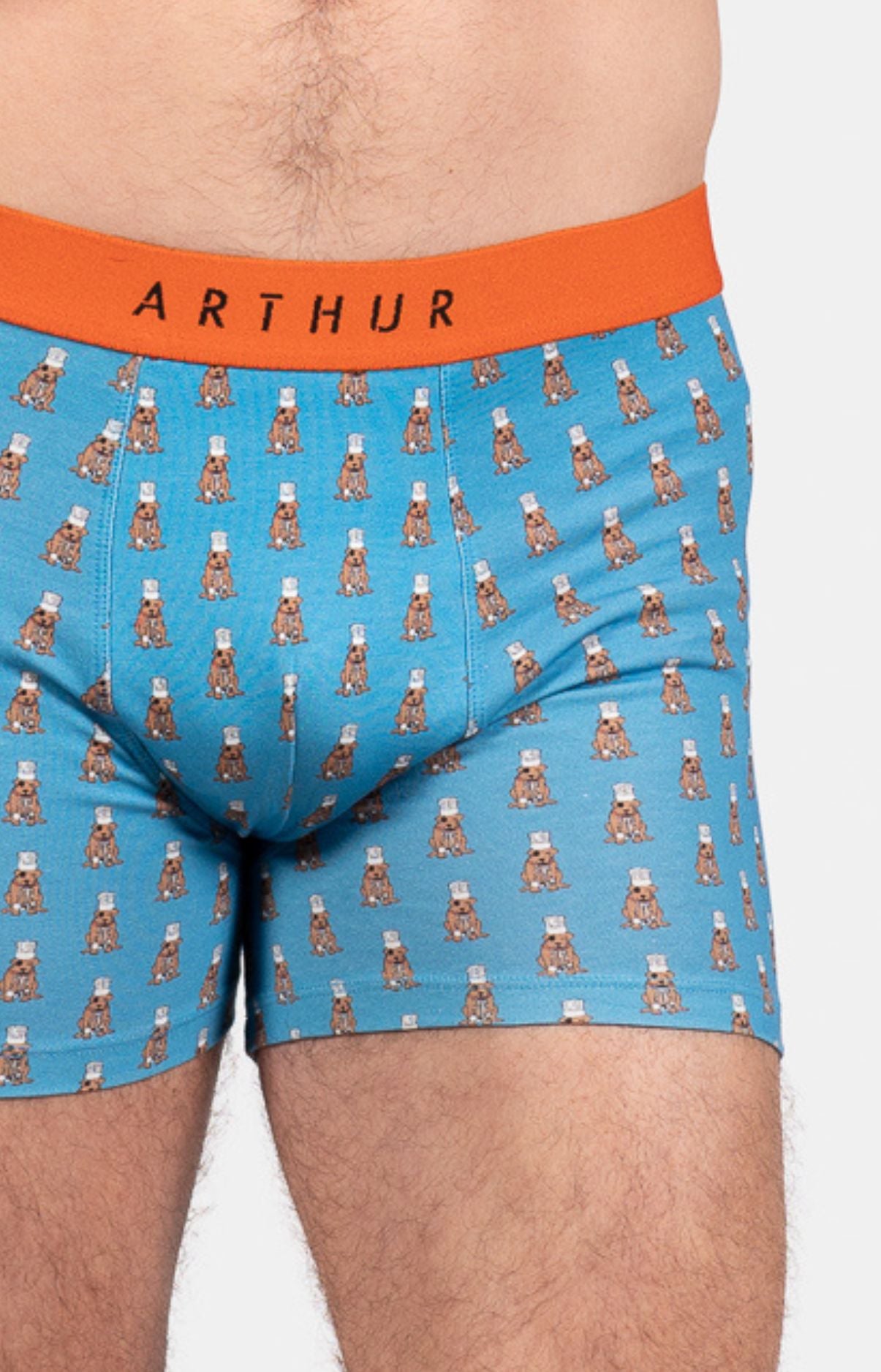 Boxer Homme Chef Orange et Bleu 2