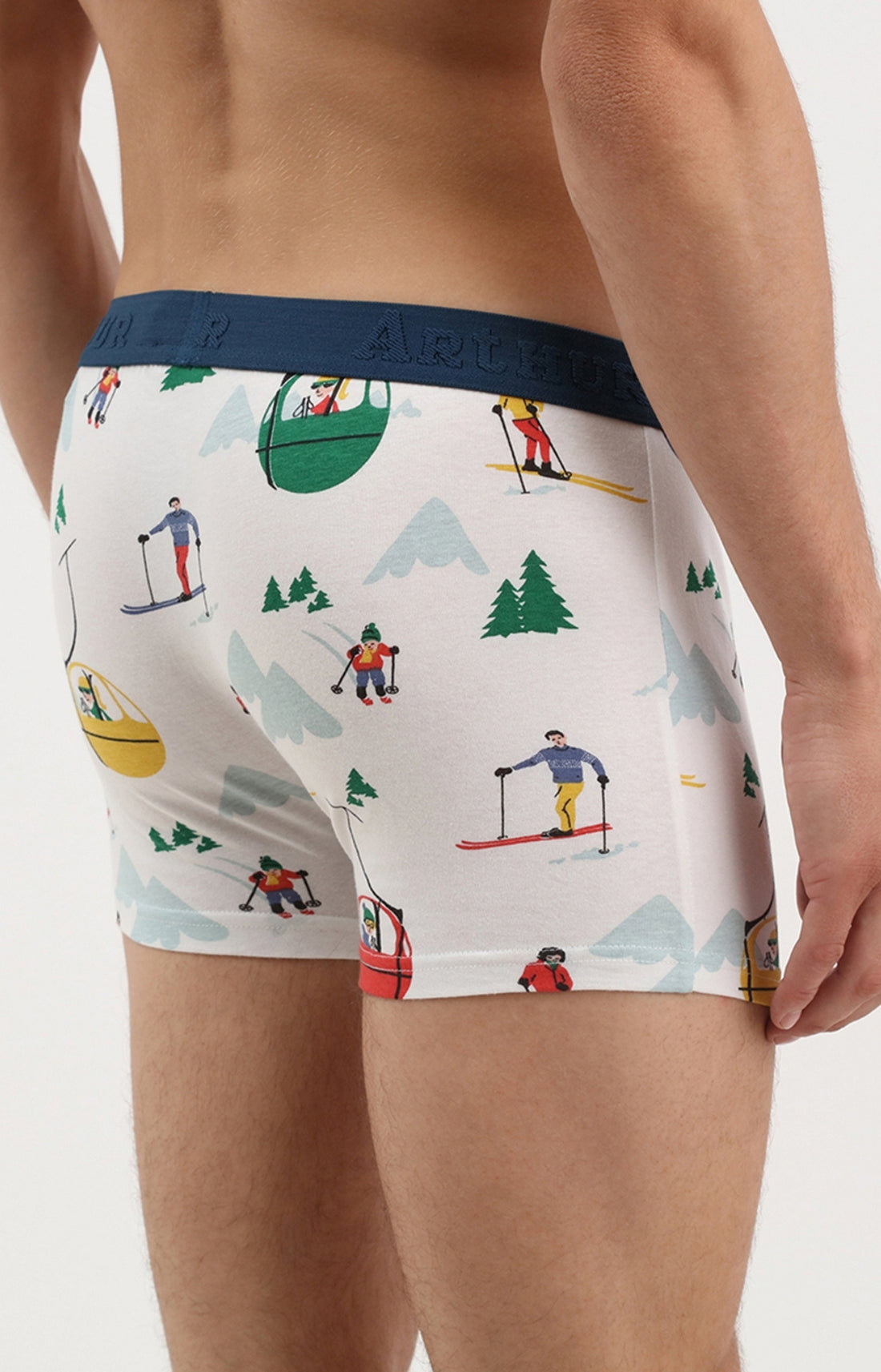Boxer homme ski montagne blanc 3