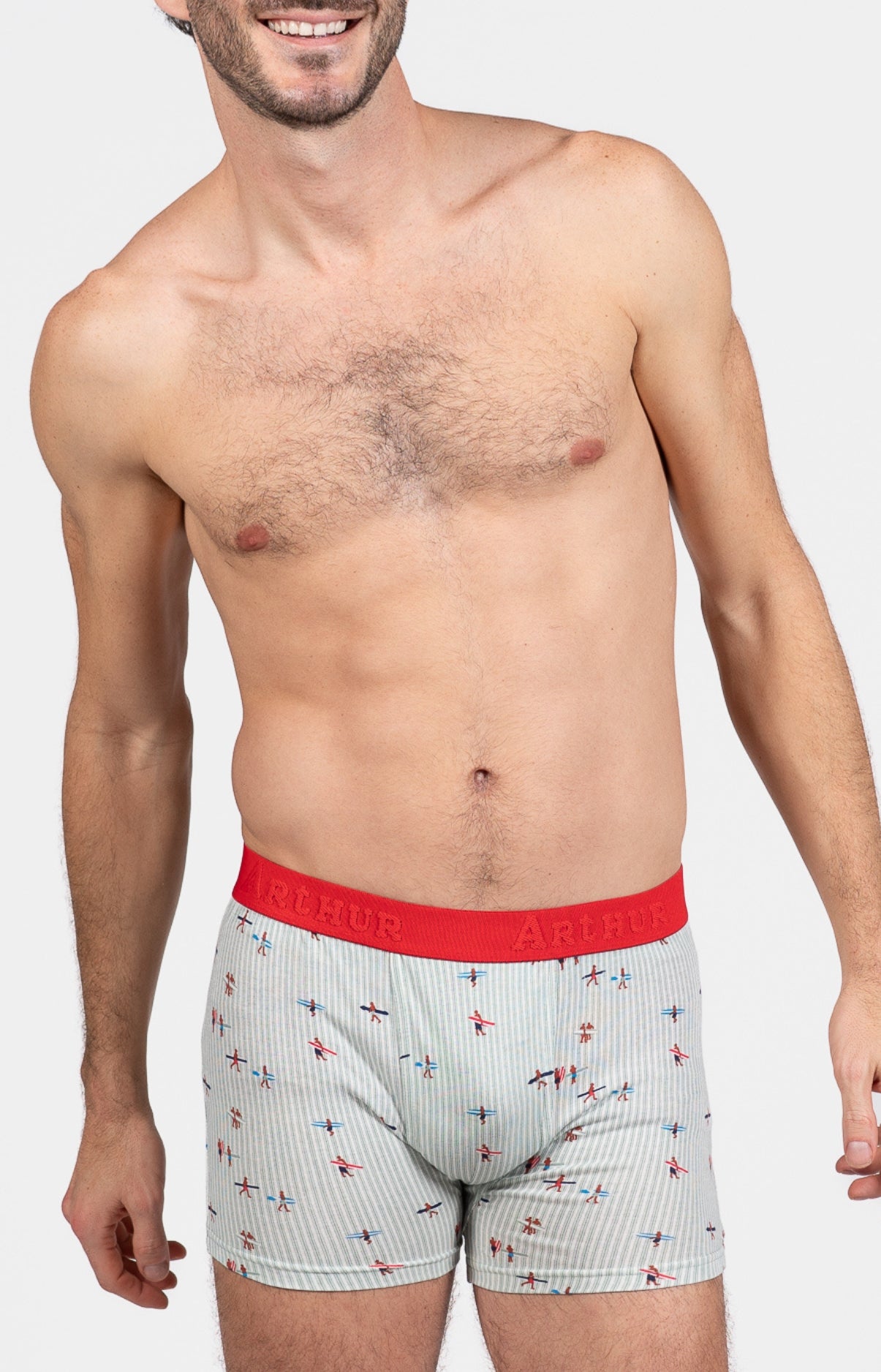 Boxer Homme Surf Vert et Rouge 6
