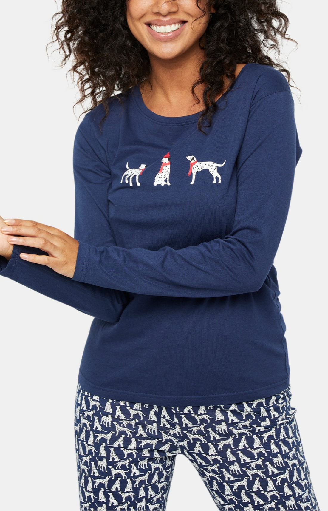 Pyjama long Femme Dalmatien Rose 7