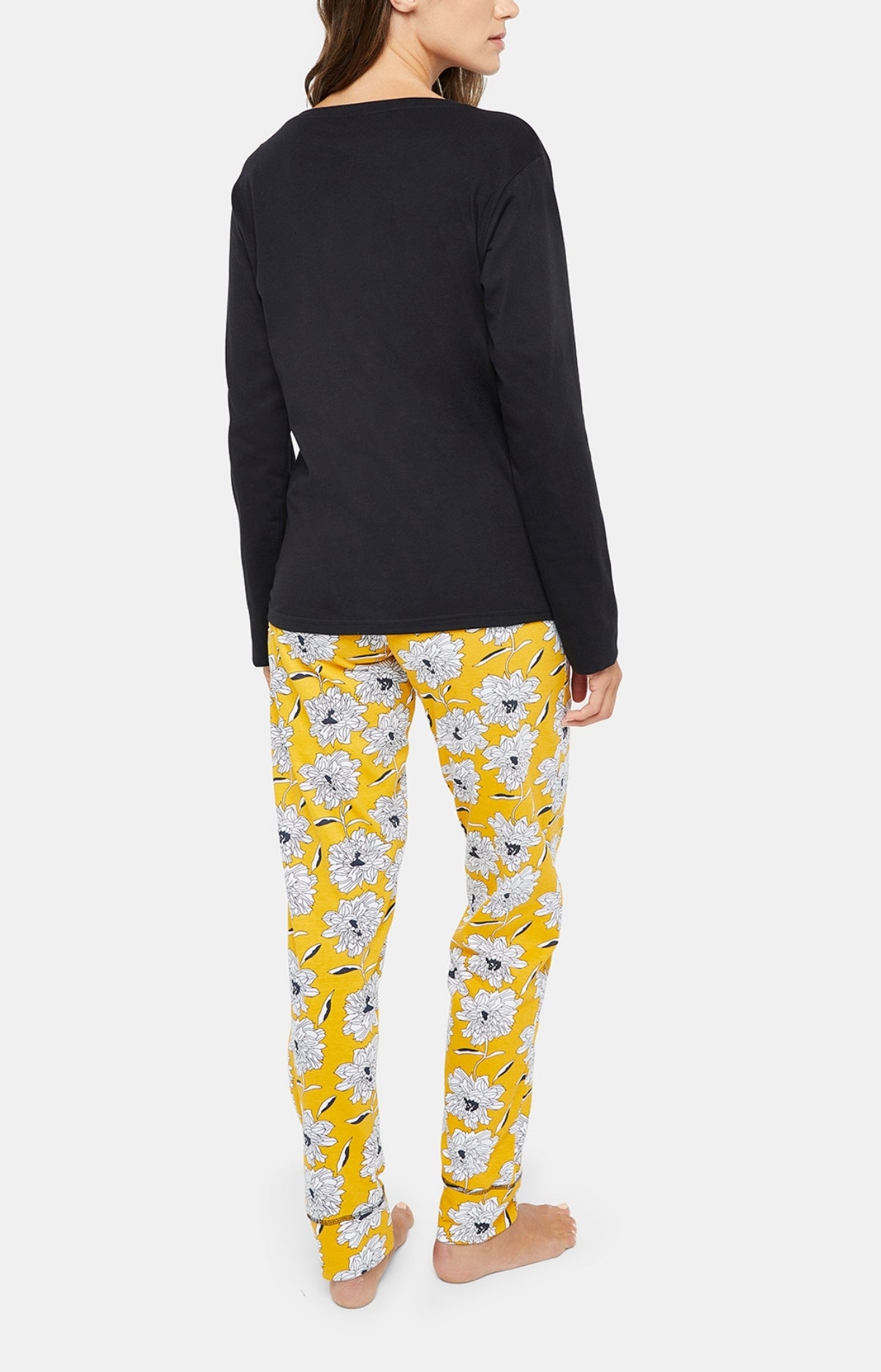 Pyjama long Femme Simone Jaune et Noir 11