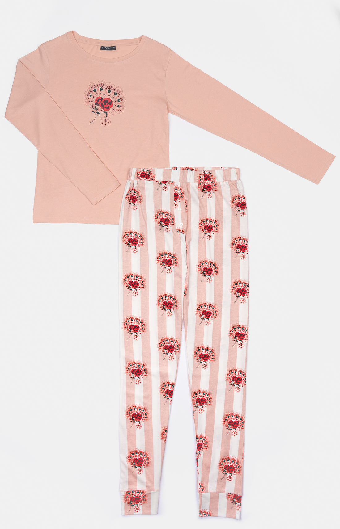 Pyjama long Homme Suzanne Rouge et Rose 3