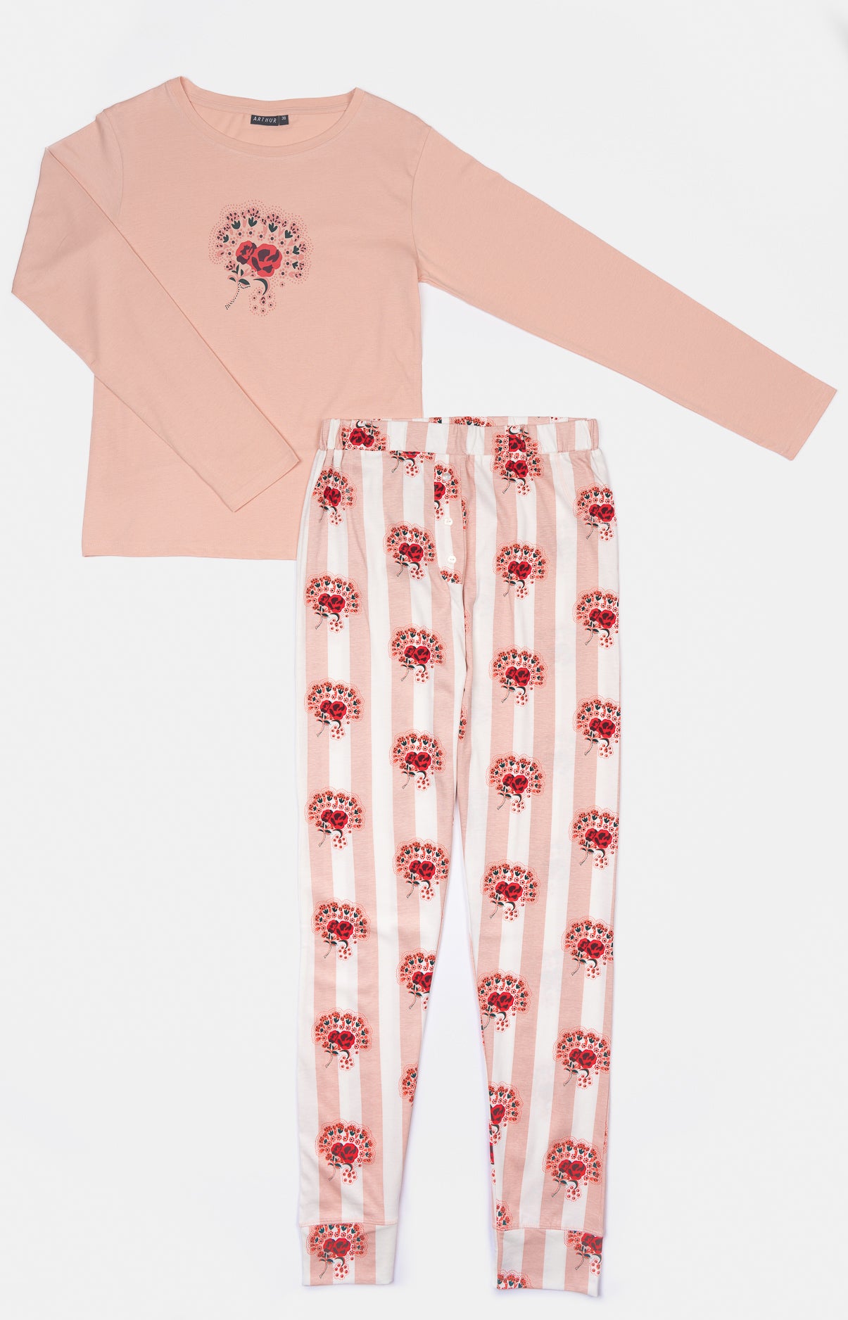Pyjama long Homme Suzanne Rouge et Rose 3