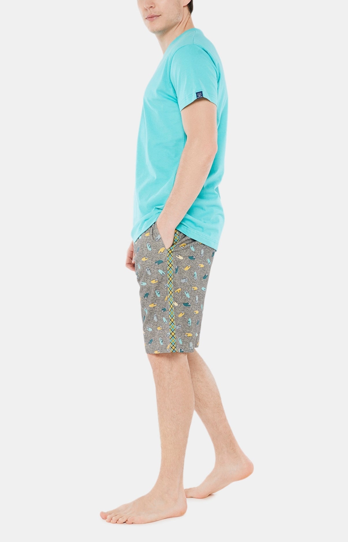 Pyjashort Homme Pantouflard Gris 4