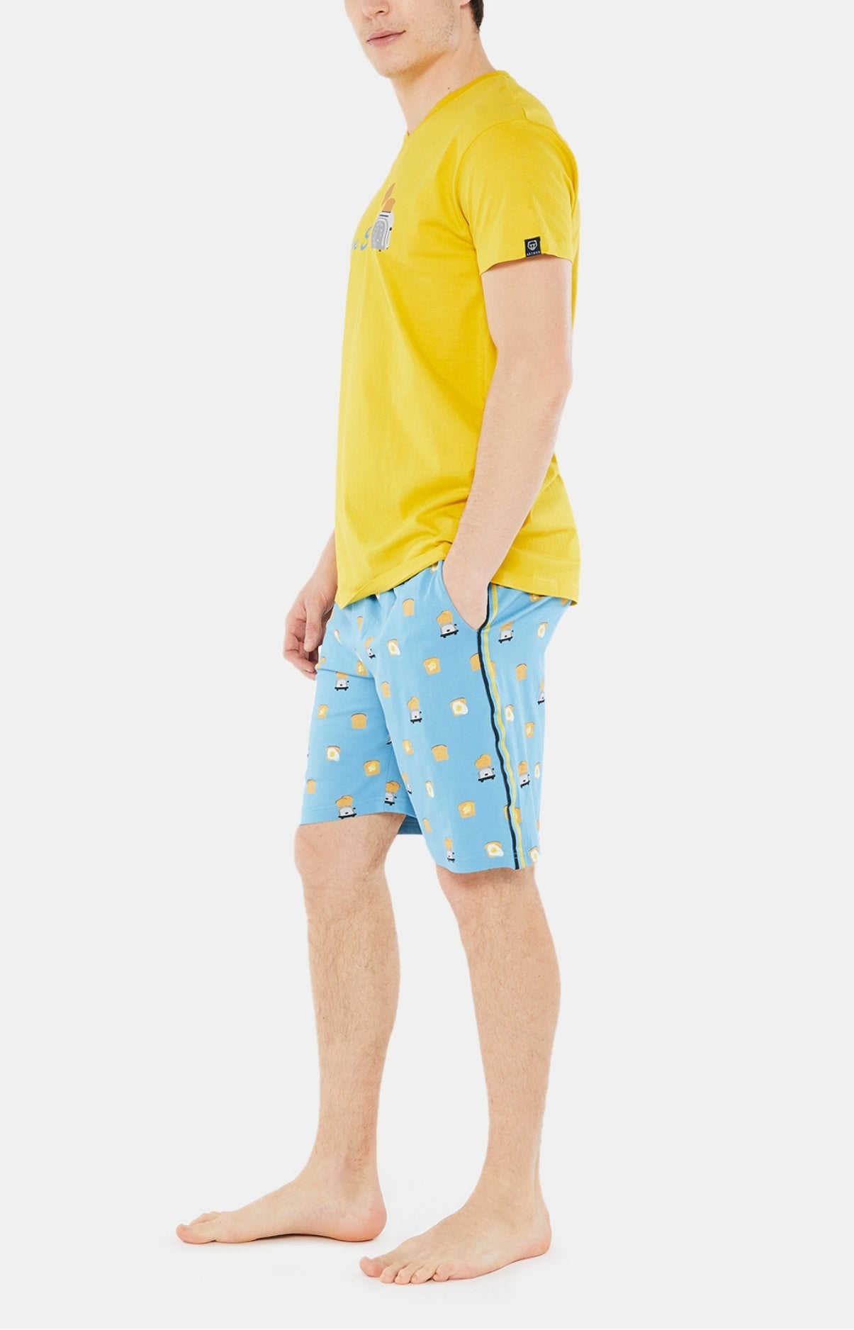 Pyjashort Homme Toast Bleu et Jaune 4