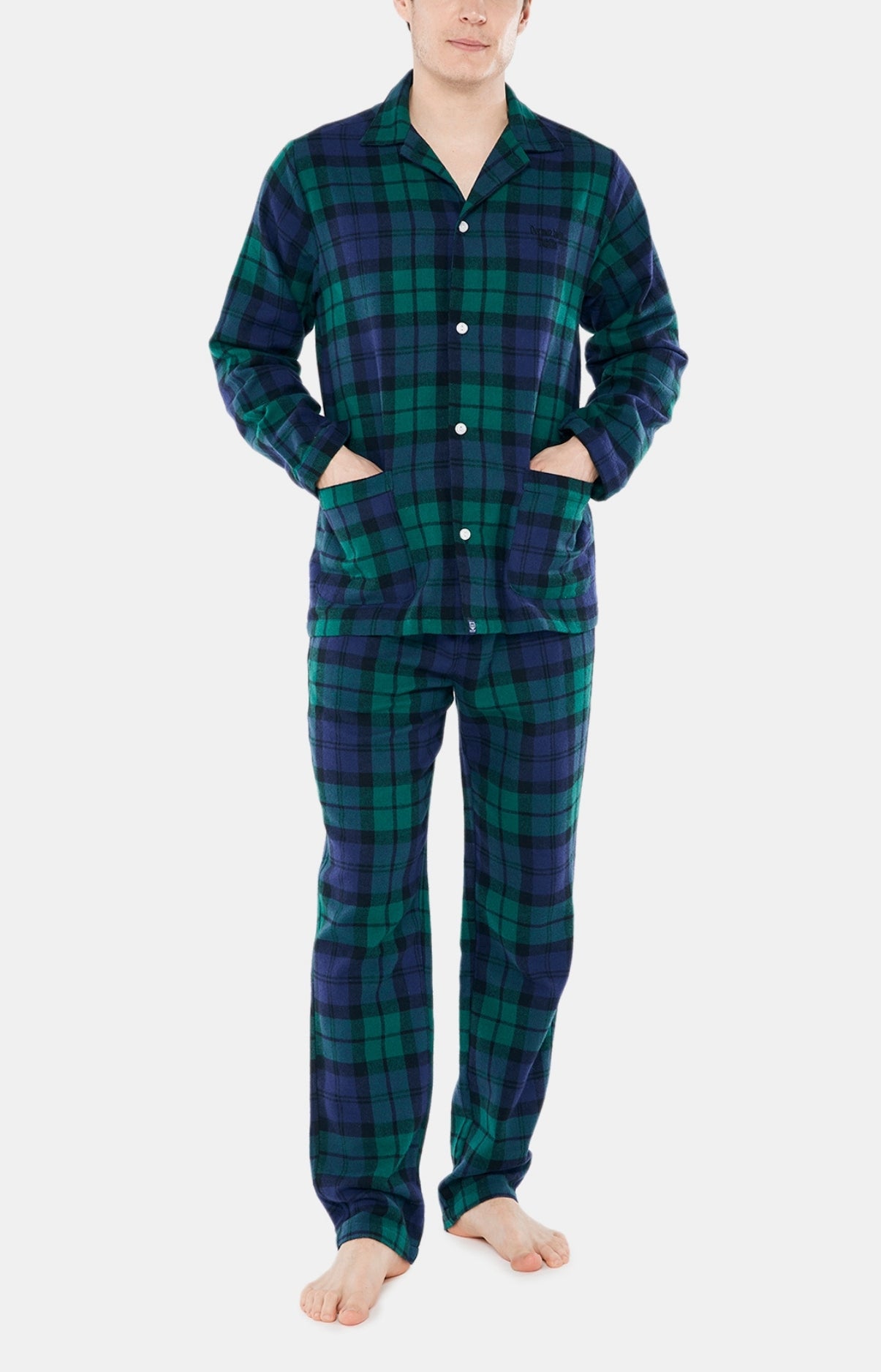 Pyjama long boutonné Homme Bill Vert 1