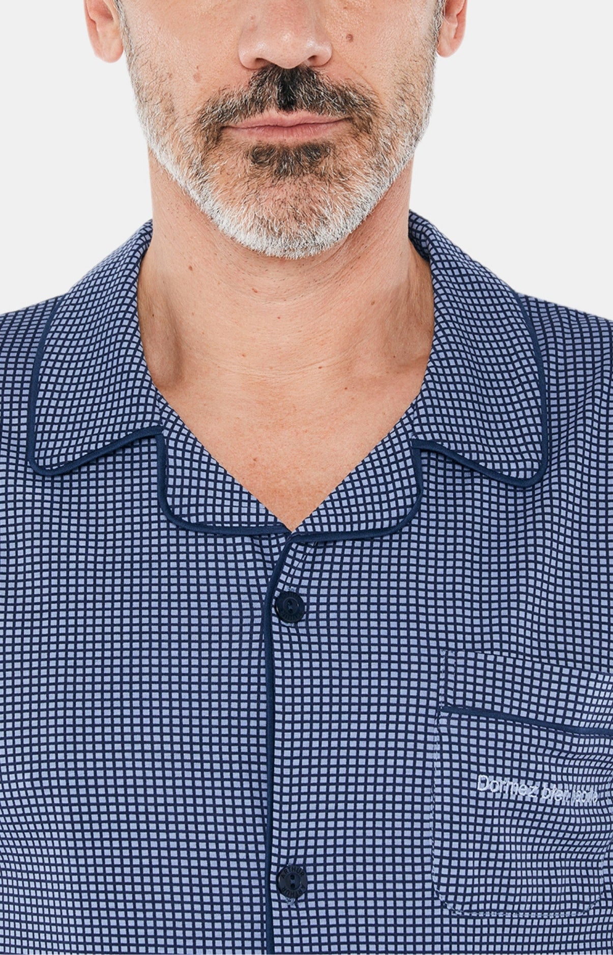 Pyjama long boutonné Homme Caviar Bleu 2