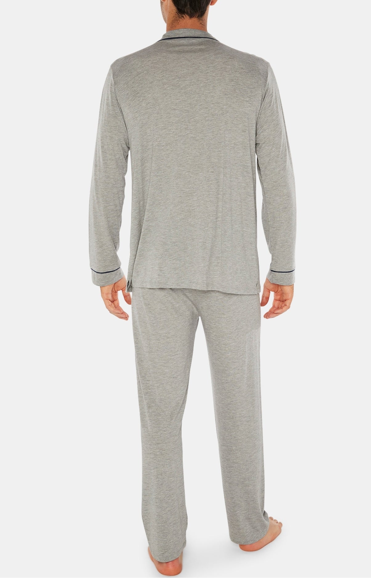 Pyjama long boutonné Homme Chiné Gris 4