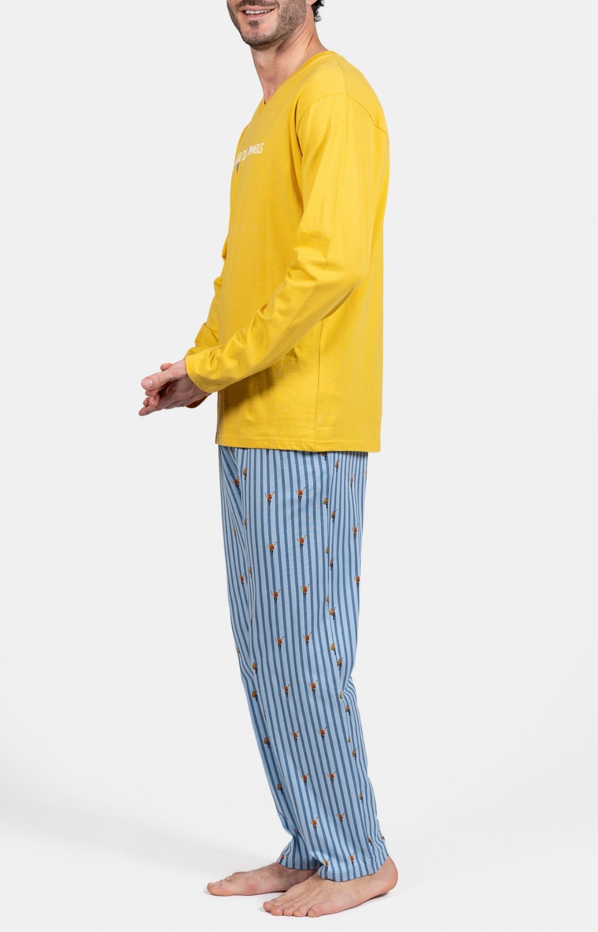 Pyjama long Homme Ivresse des sommeils Bleu et Jaune 5