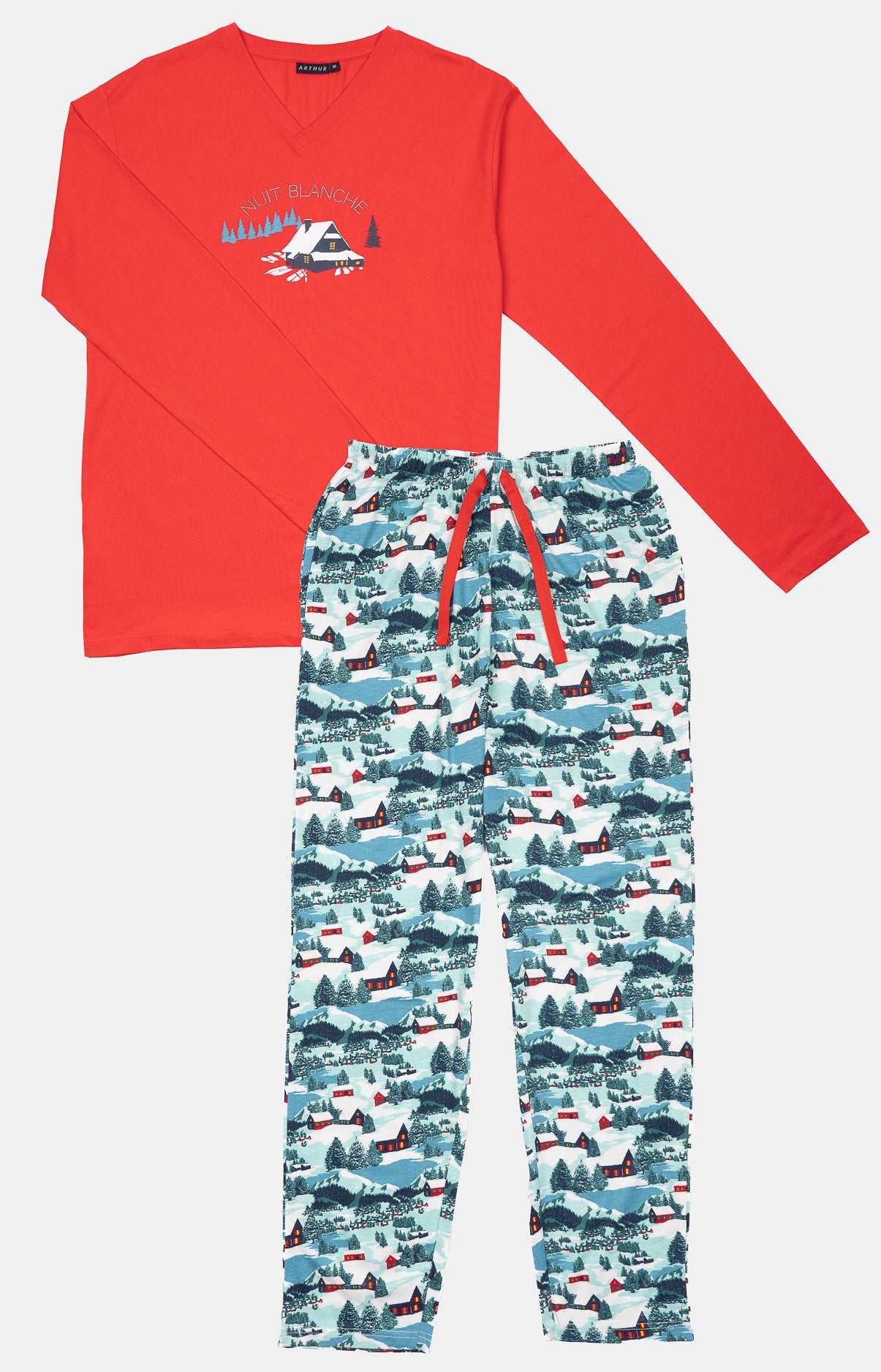 Pyjama long Nuit Bleu et Rouge 3