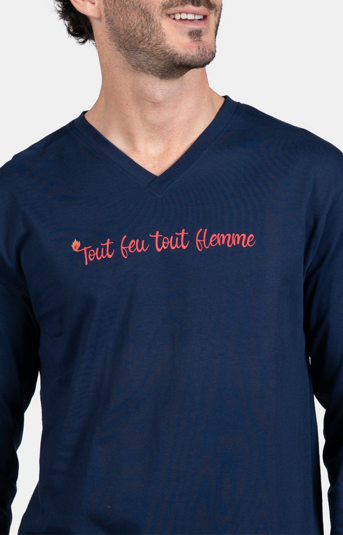 Pyjama long Homme Pompier Bleu 2