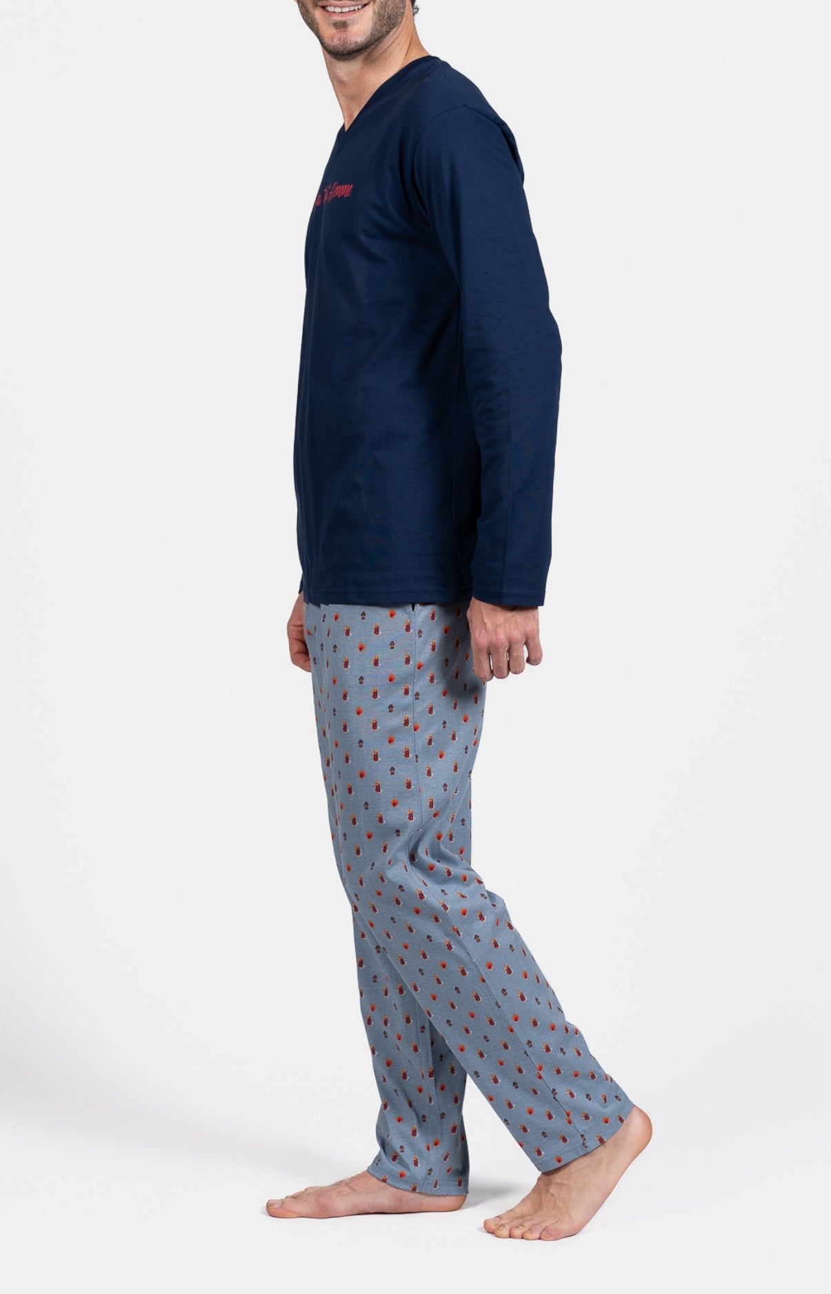 Pyjama long Homme Pompier Bleu 5