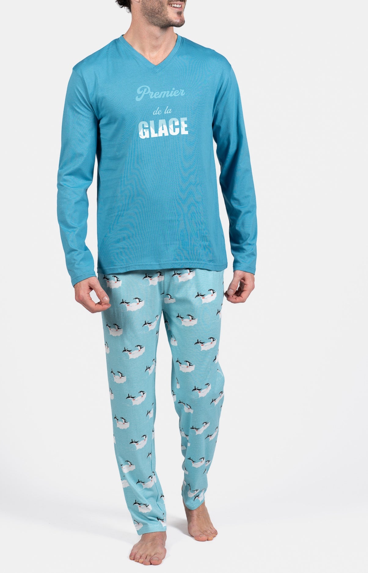 Pyjama long Homme Premier de la glace Bleu 1