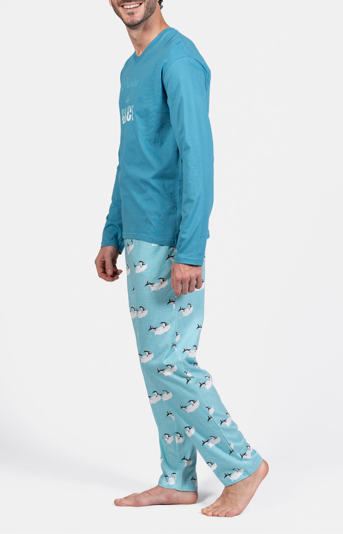 Pyjama long Homme Premier de la glace Bleu 5