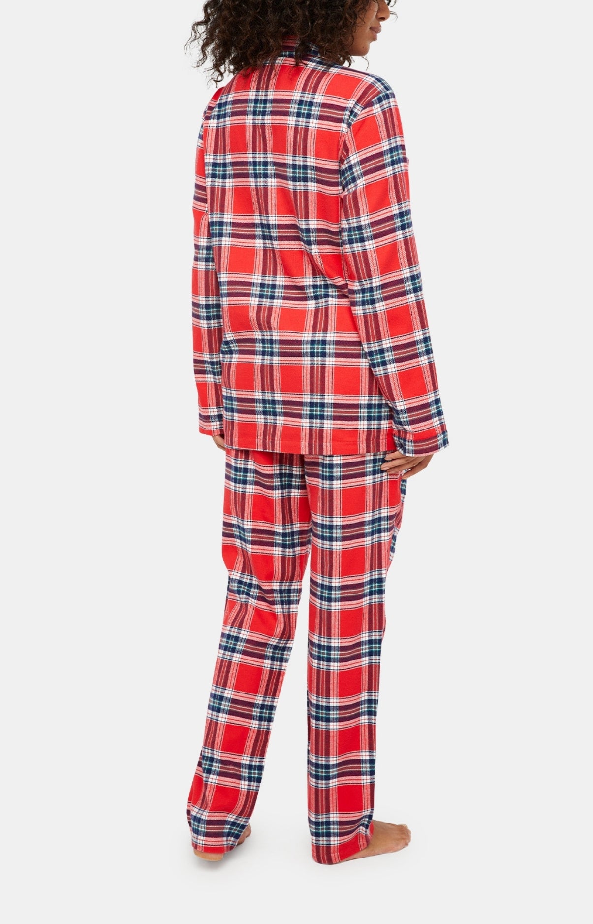 Pyjama long boutonné Femme Logan Rouge 4