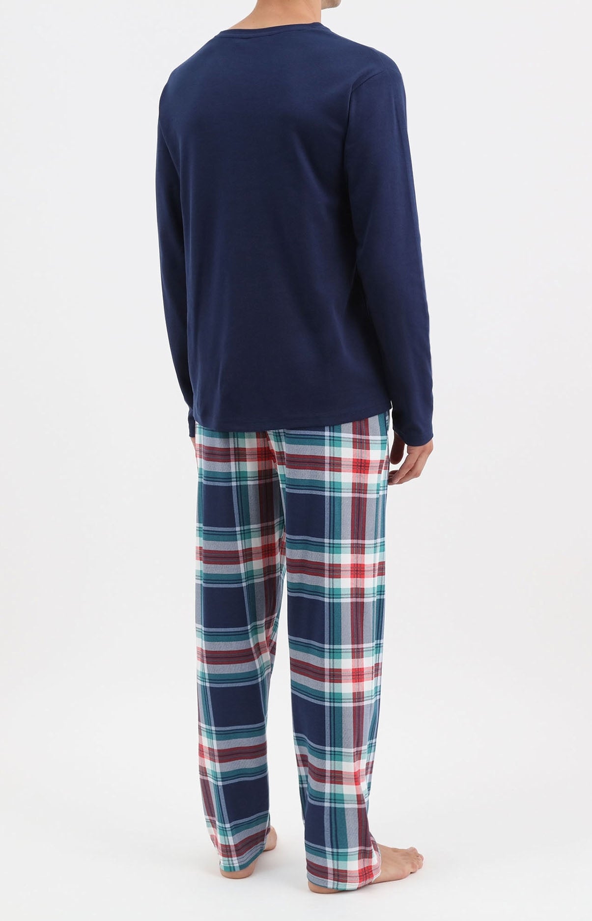 Pyjama long homme ski carreaux bleu marine 3