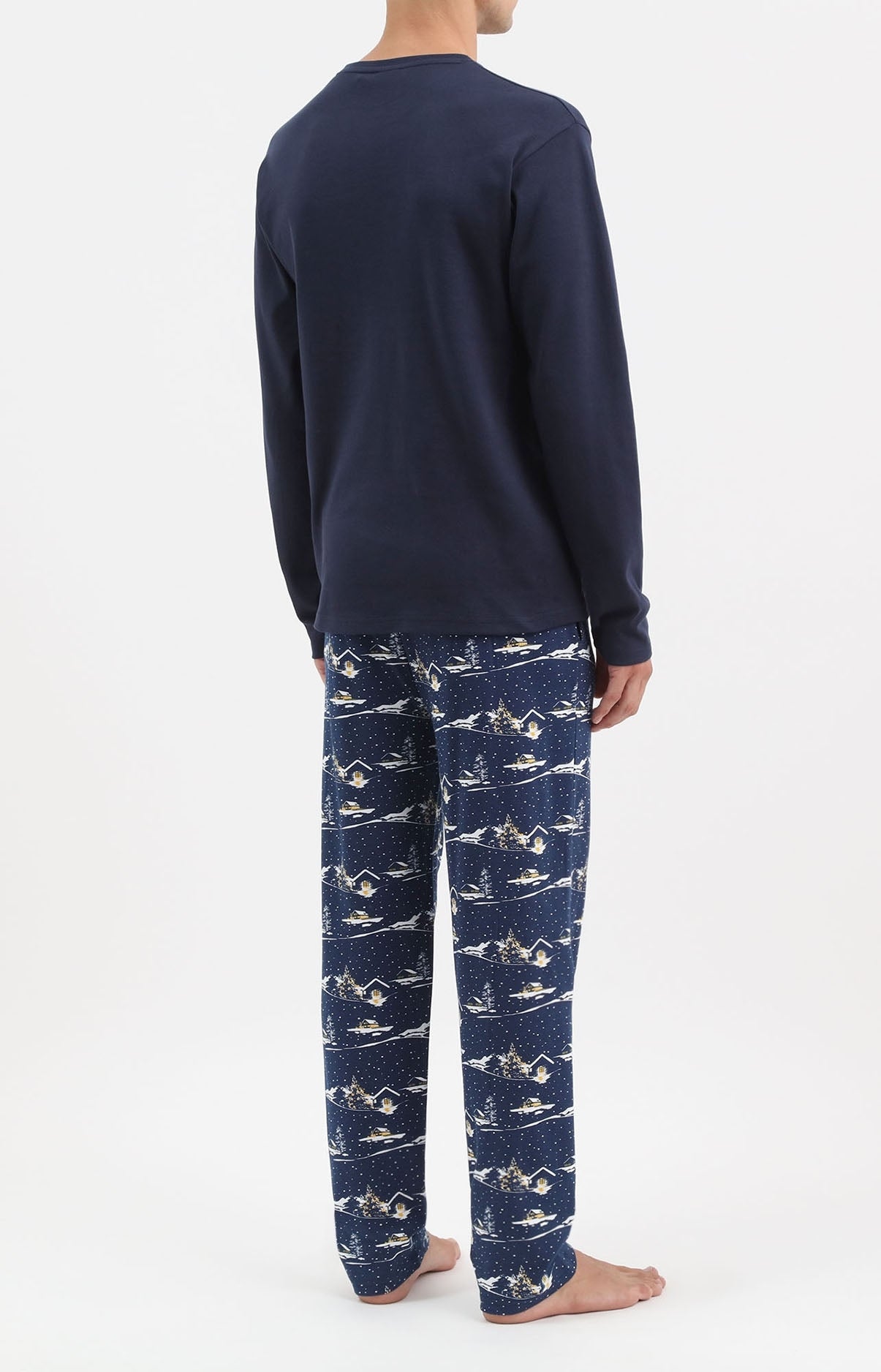 Pyjama long homme bleu marine après ski 3