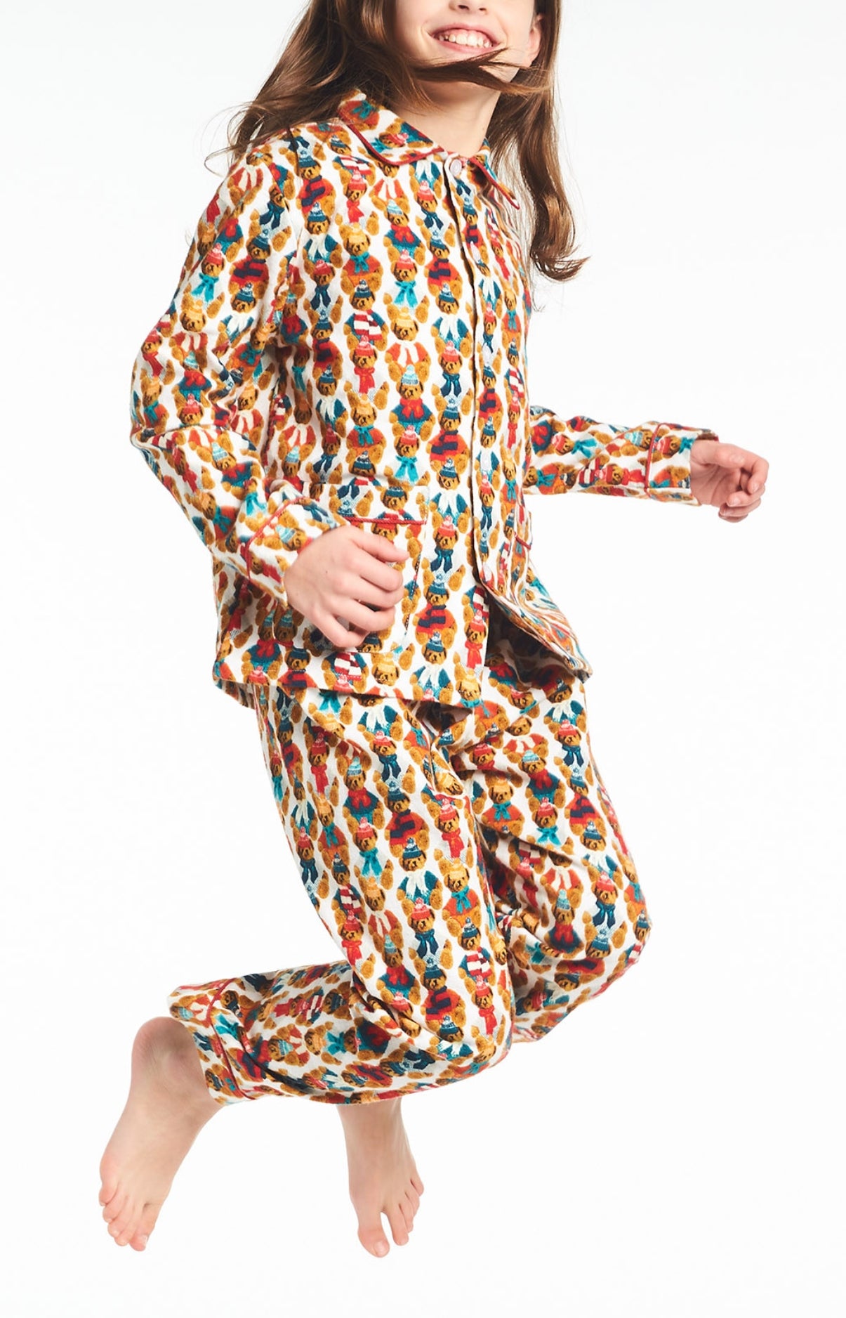 Pyjama long Enfant Teddy Blanc et Ivoire 11