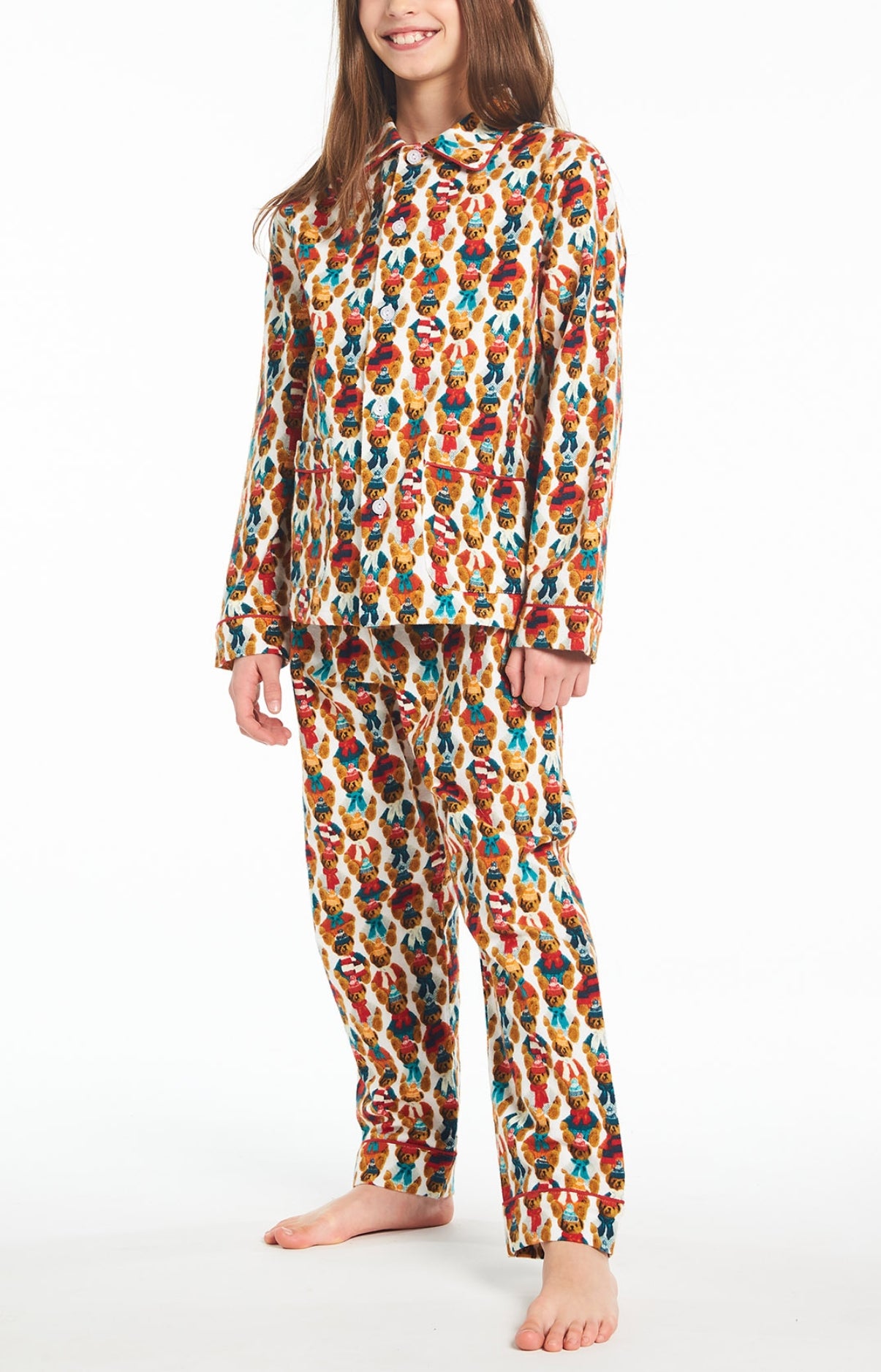 Pyjama long Enfant Teddy Blanc et Ivoire 14
