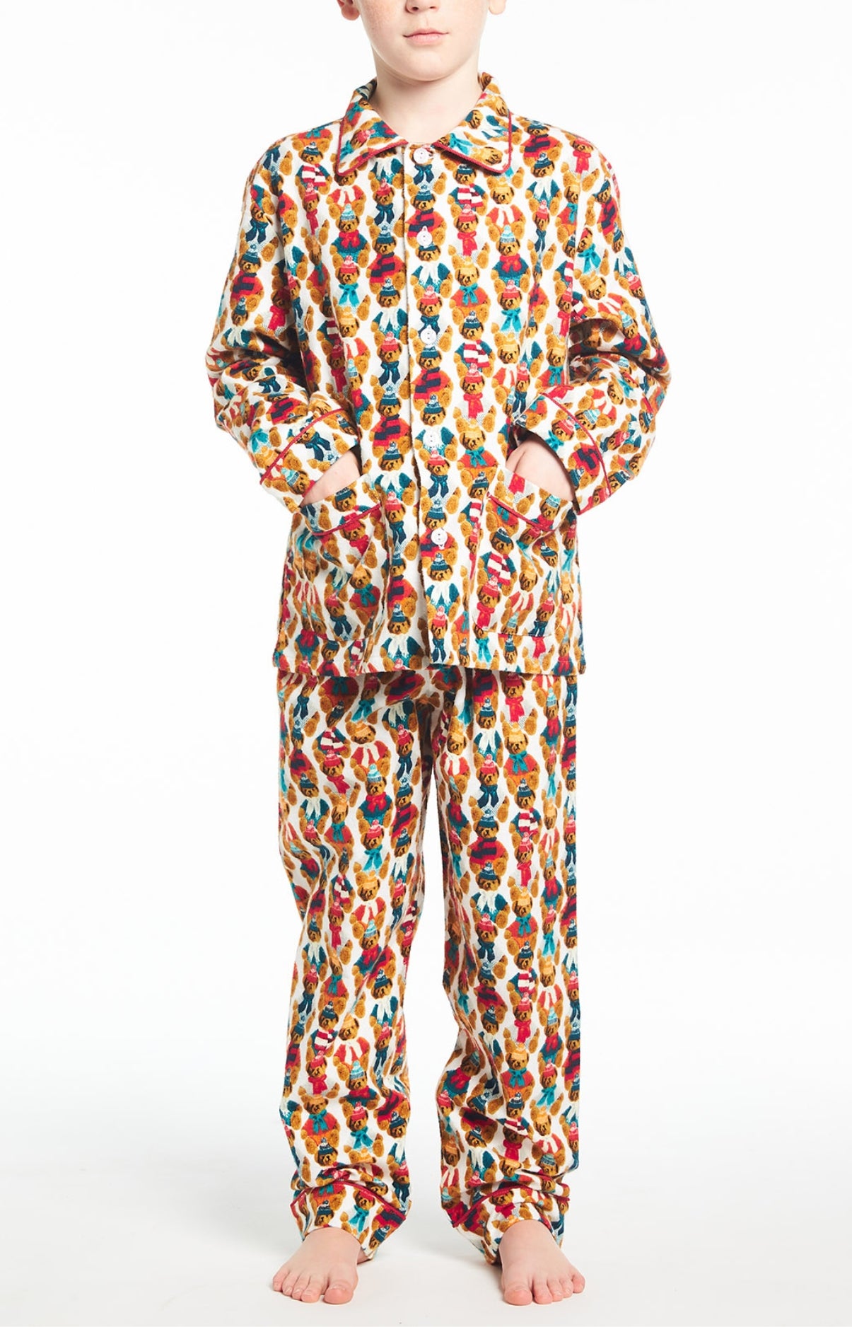 Pyjama long Enfant Teddy Blanc et Ivoire 10