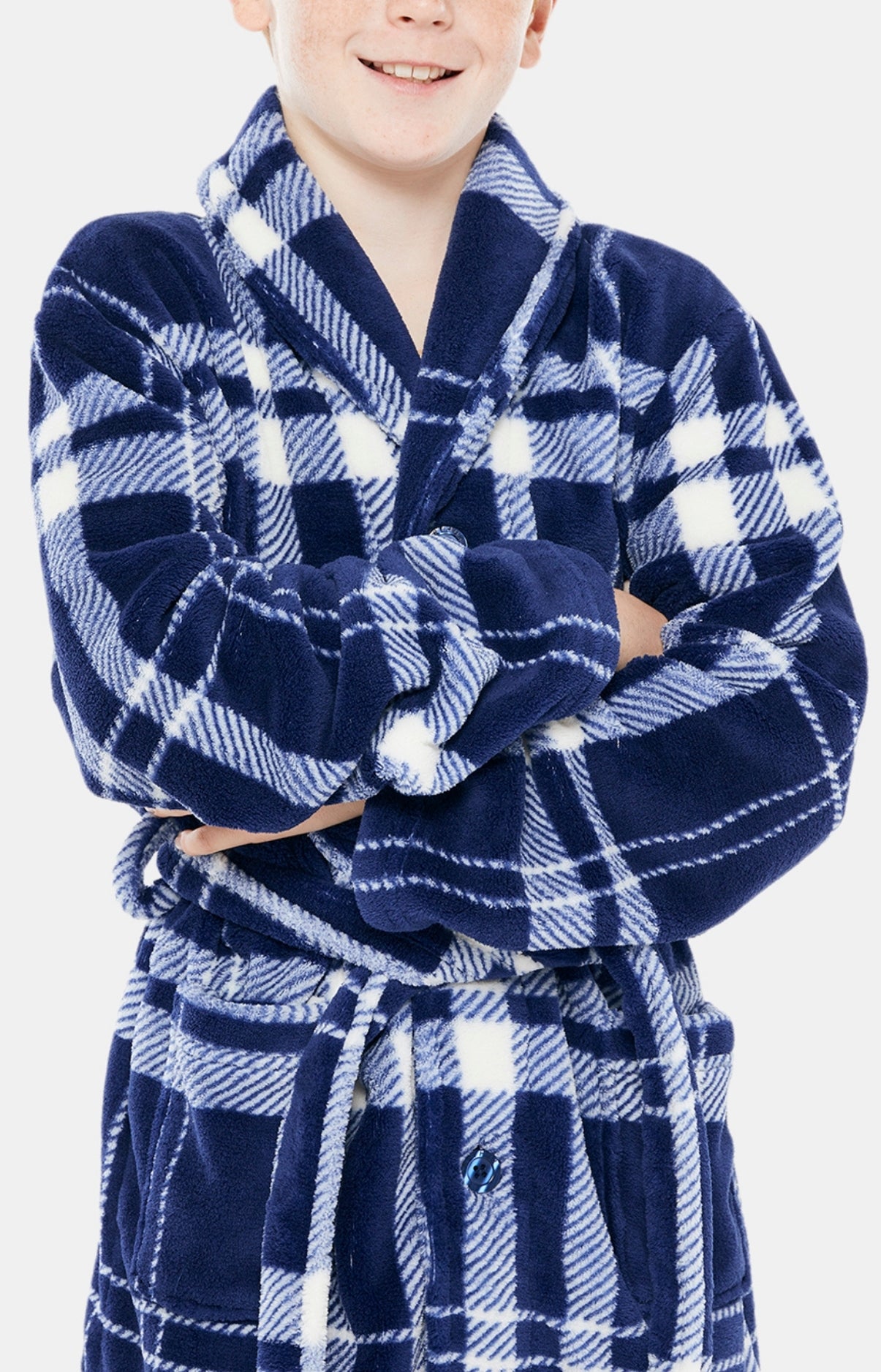 Robe Enfant de chambre Enfant Big Carreaux Marine 2