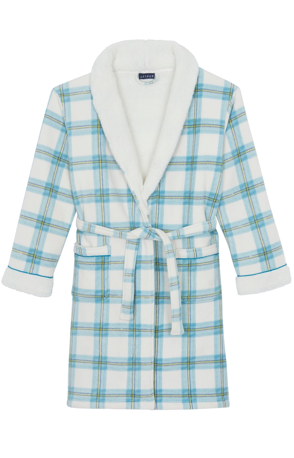 Robe de Chambre Femme polaire Maryline Blanc et Ivoire 1