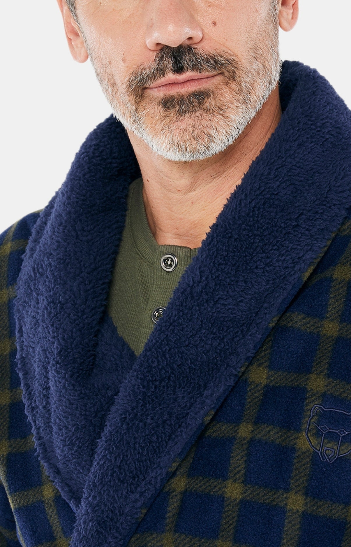 Robe de chambre Homme Polaire Sam Marine et Vert 2