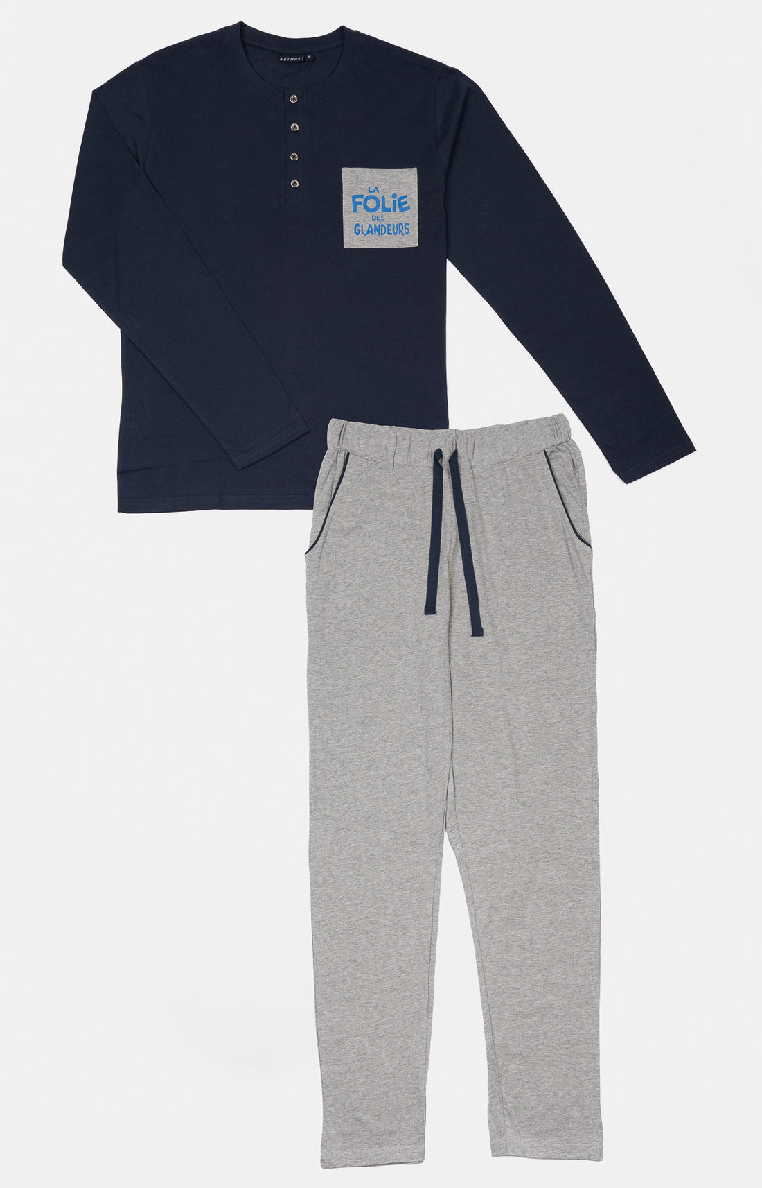 Pyjama long Homme Gris et Marine 9