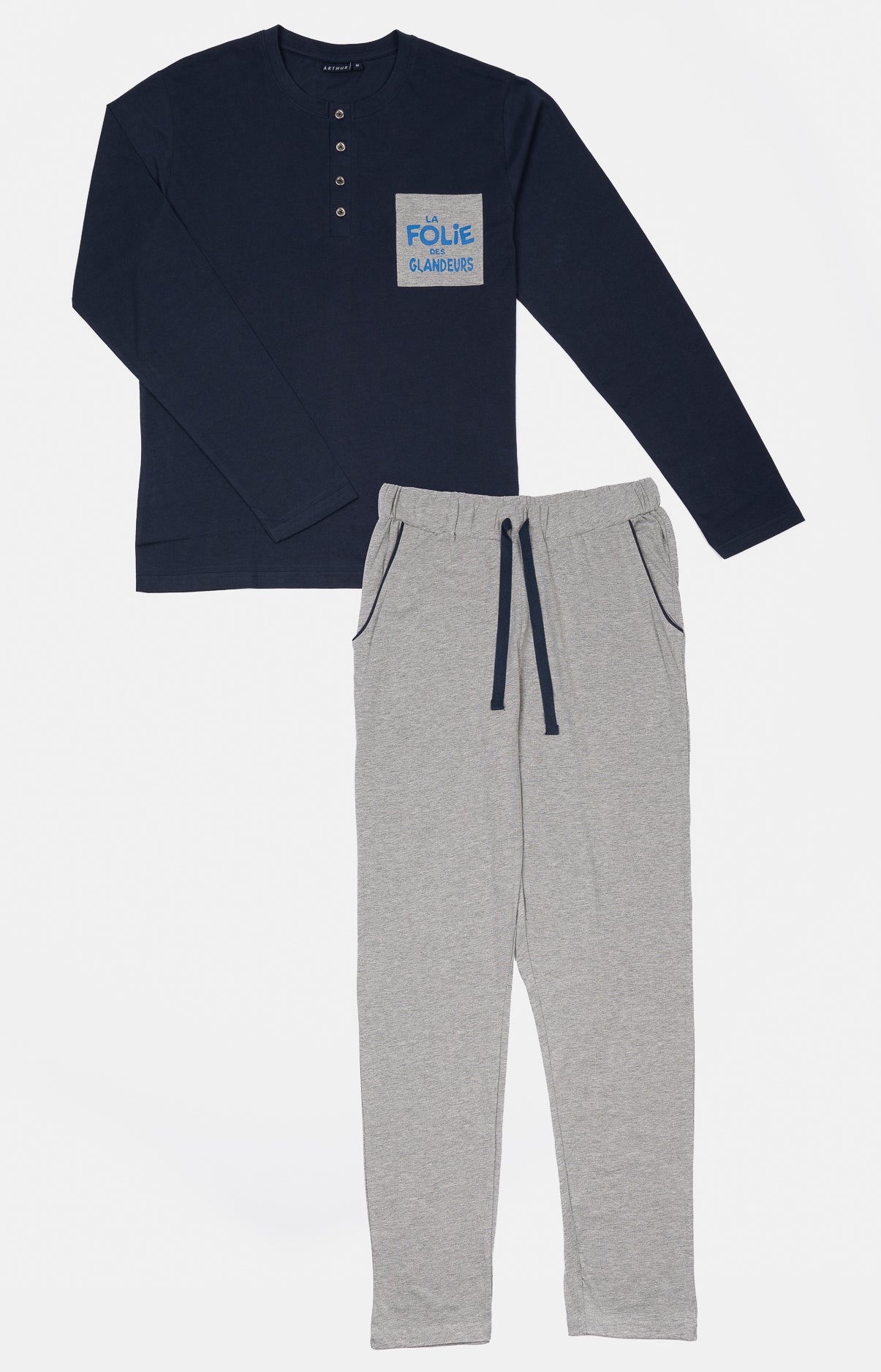 Pyjama long Homme Gris et Marine 9