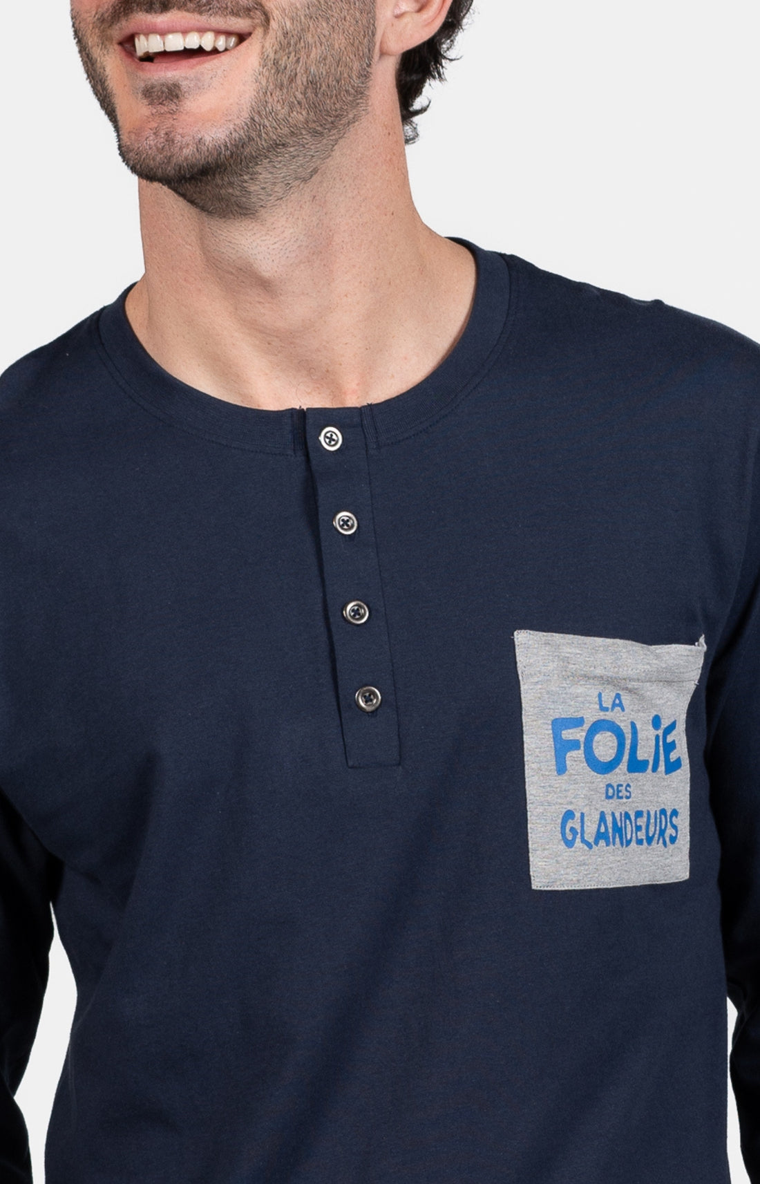 Pyjama long Homme Gris et Marine 2