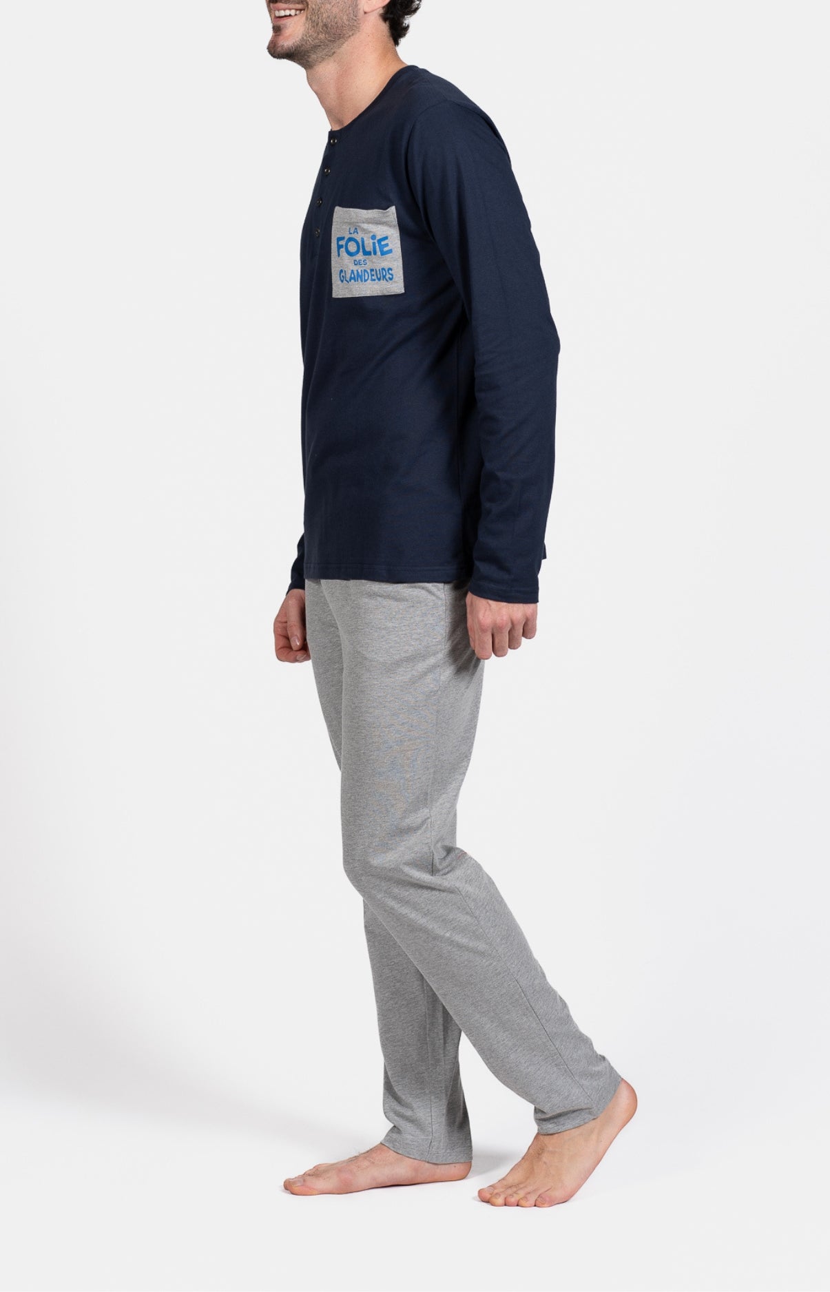 Pyjama long Homme Gris et Marine 5