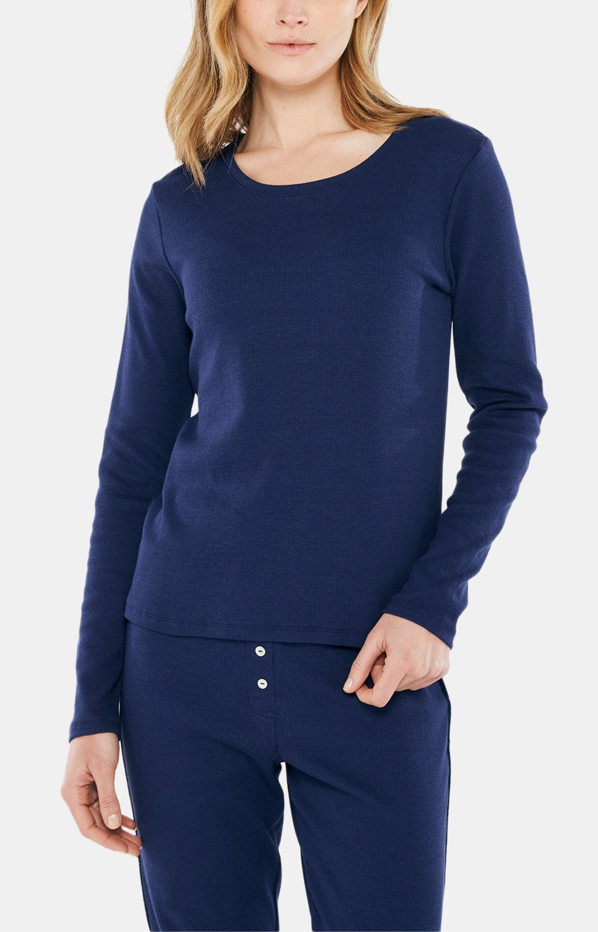 Tee-shirt Femme manches longues Coton Marine 2