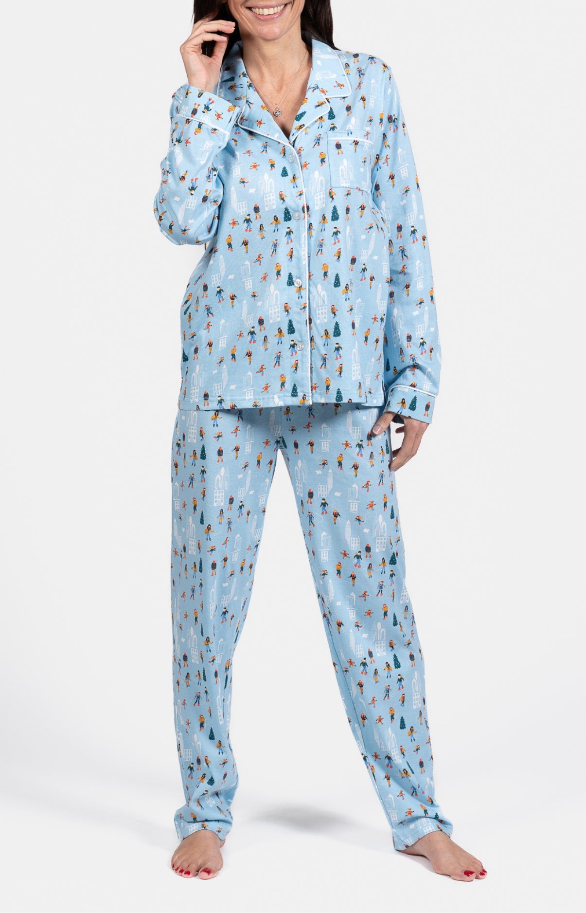 Pyjama boutonné femme Matin à glace 1