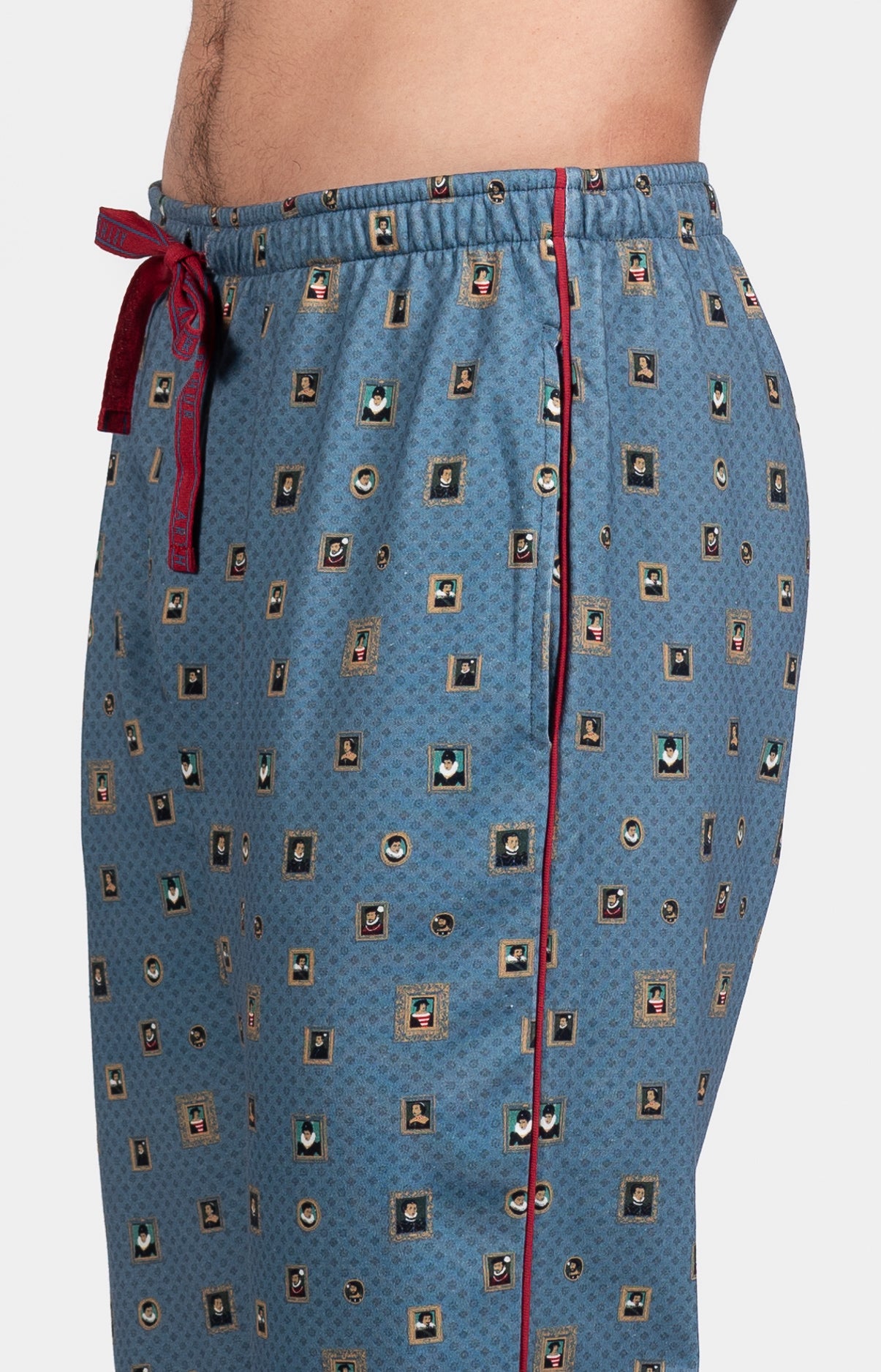 Pyjama long Homme Cadre Rouge et Bleu 4