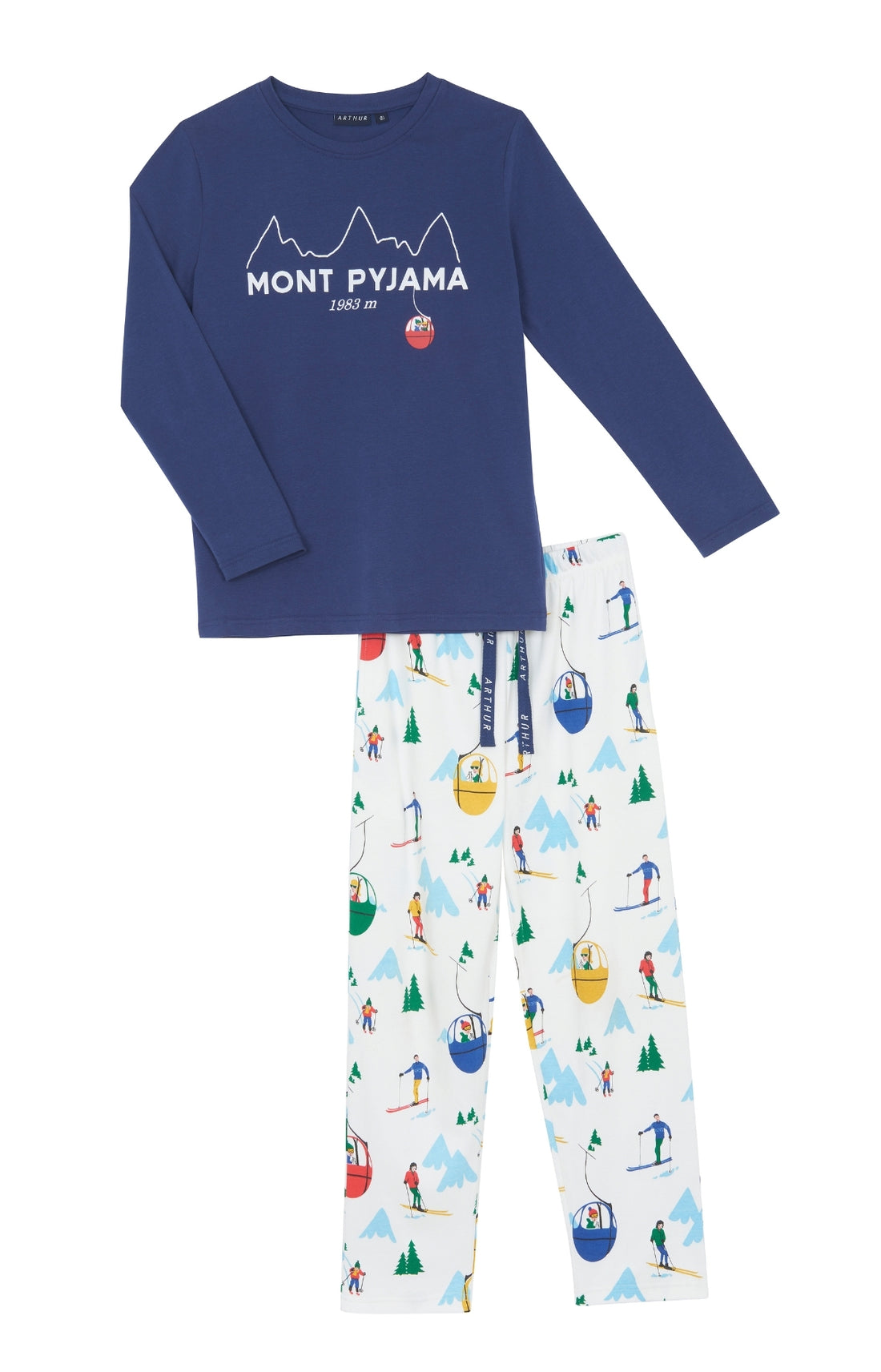 Pyjama long Homme Mont Pyjama Blanc et Ivoire 3