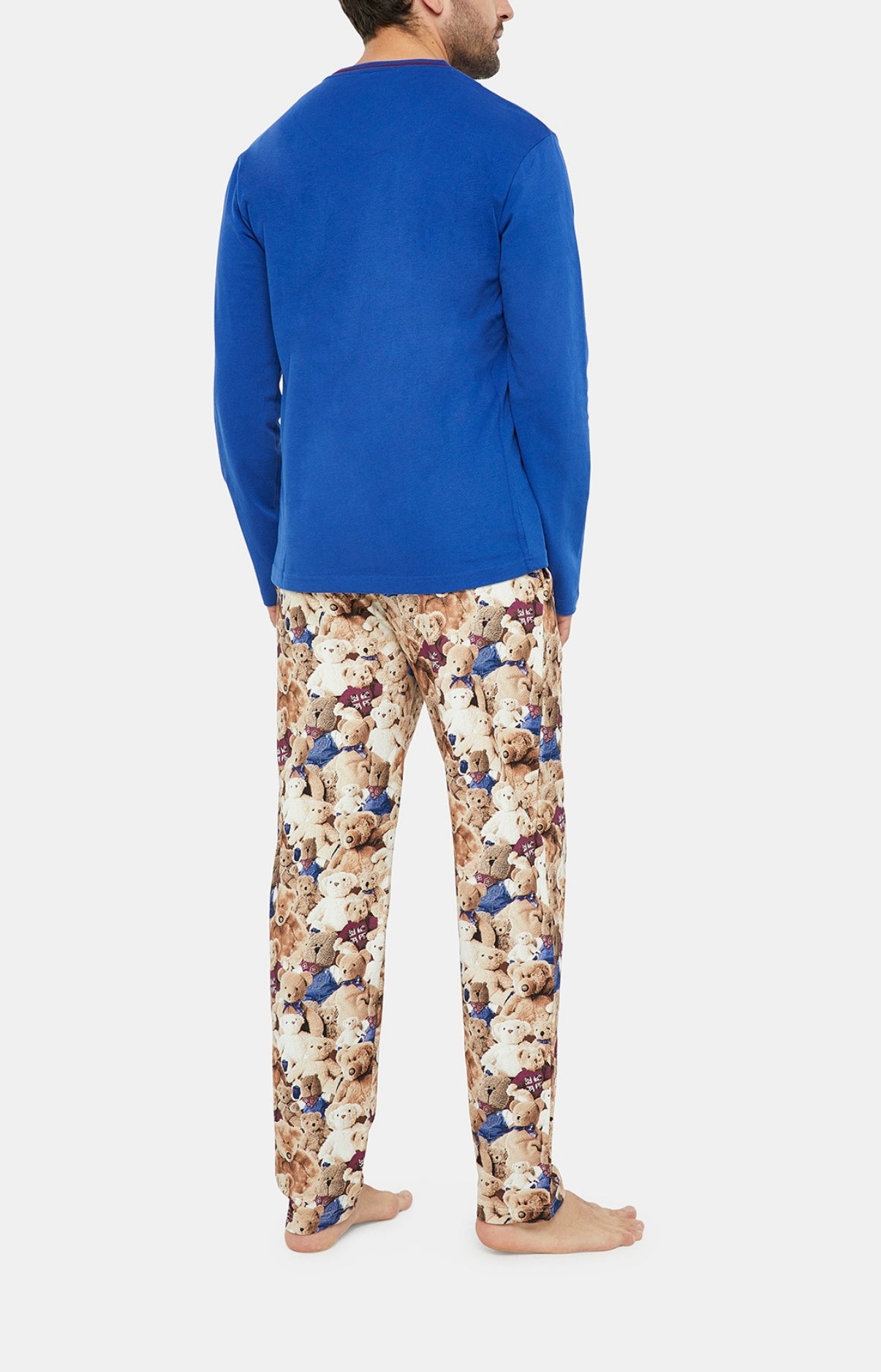 Pyjama long Homme Teddy Beige et Marron 11