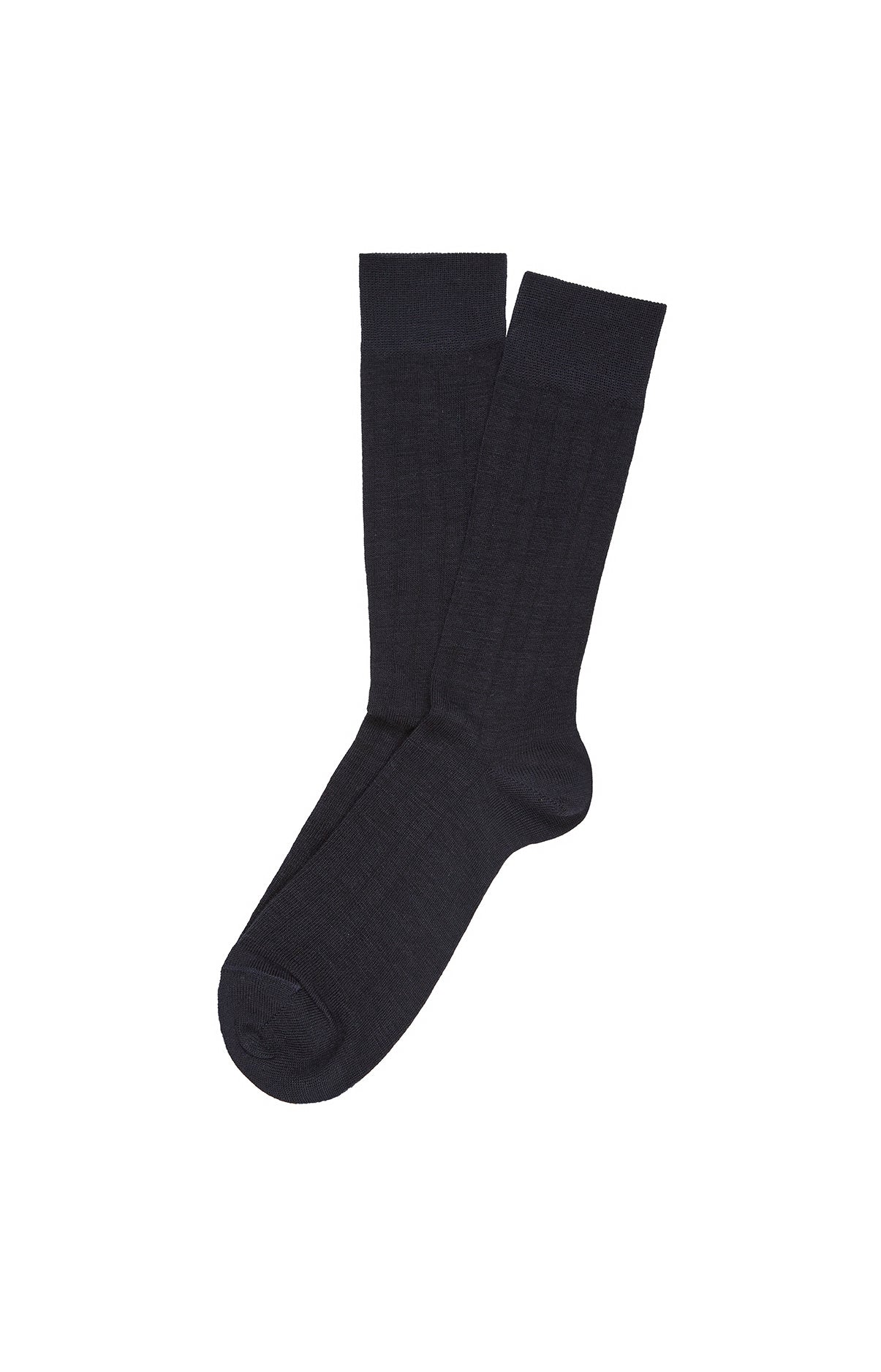 Chaussettes Homme Unies Laine et Coton Nuit Marine 1