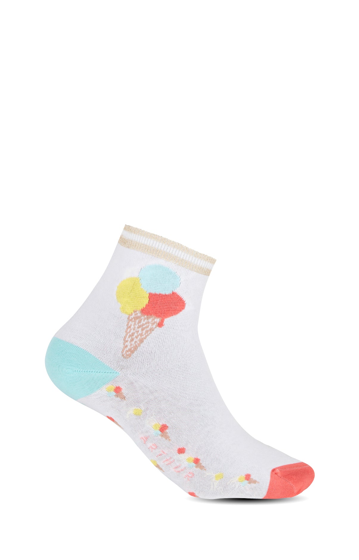 Chaussettes Femme Icecream Blanc et Ivoire 1