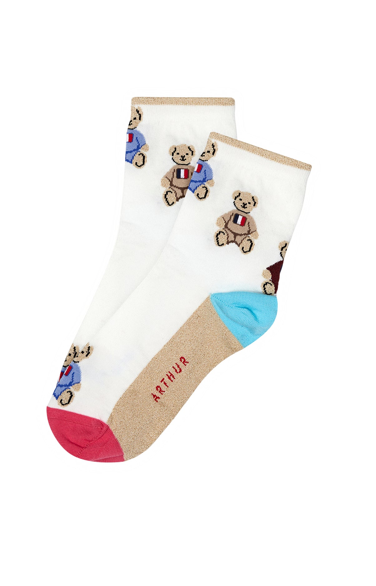 Chaussettes Femme Teddy Blanc et Ivoire 4