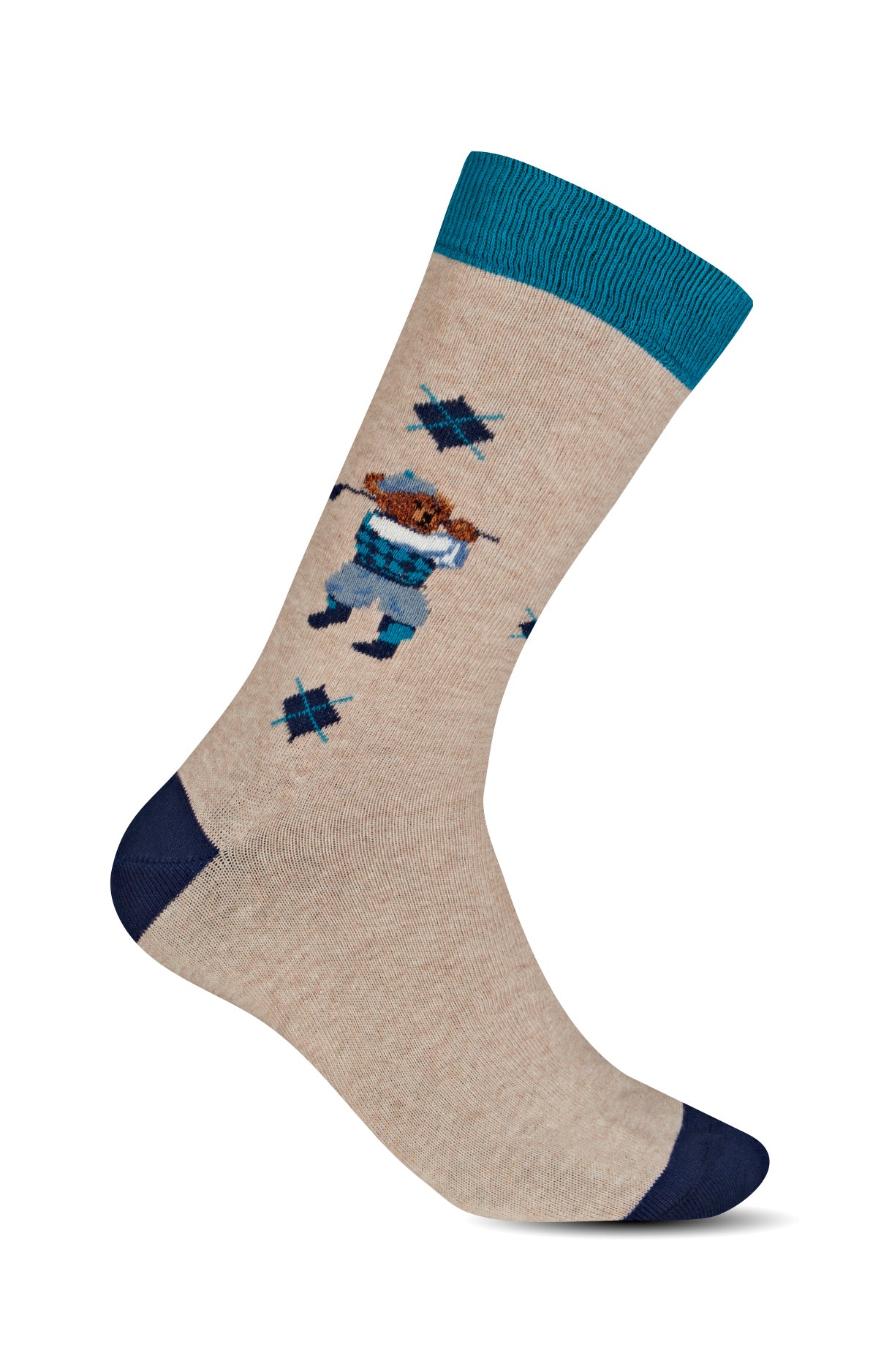 Chaussettes Homme Teddy Golf Beige et Marron 1