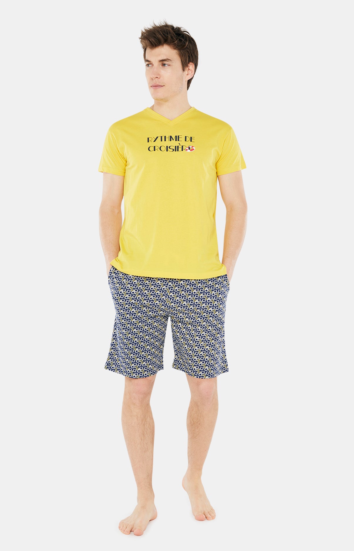 Pyjashort Homme Rythme de Croisière Marine 2