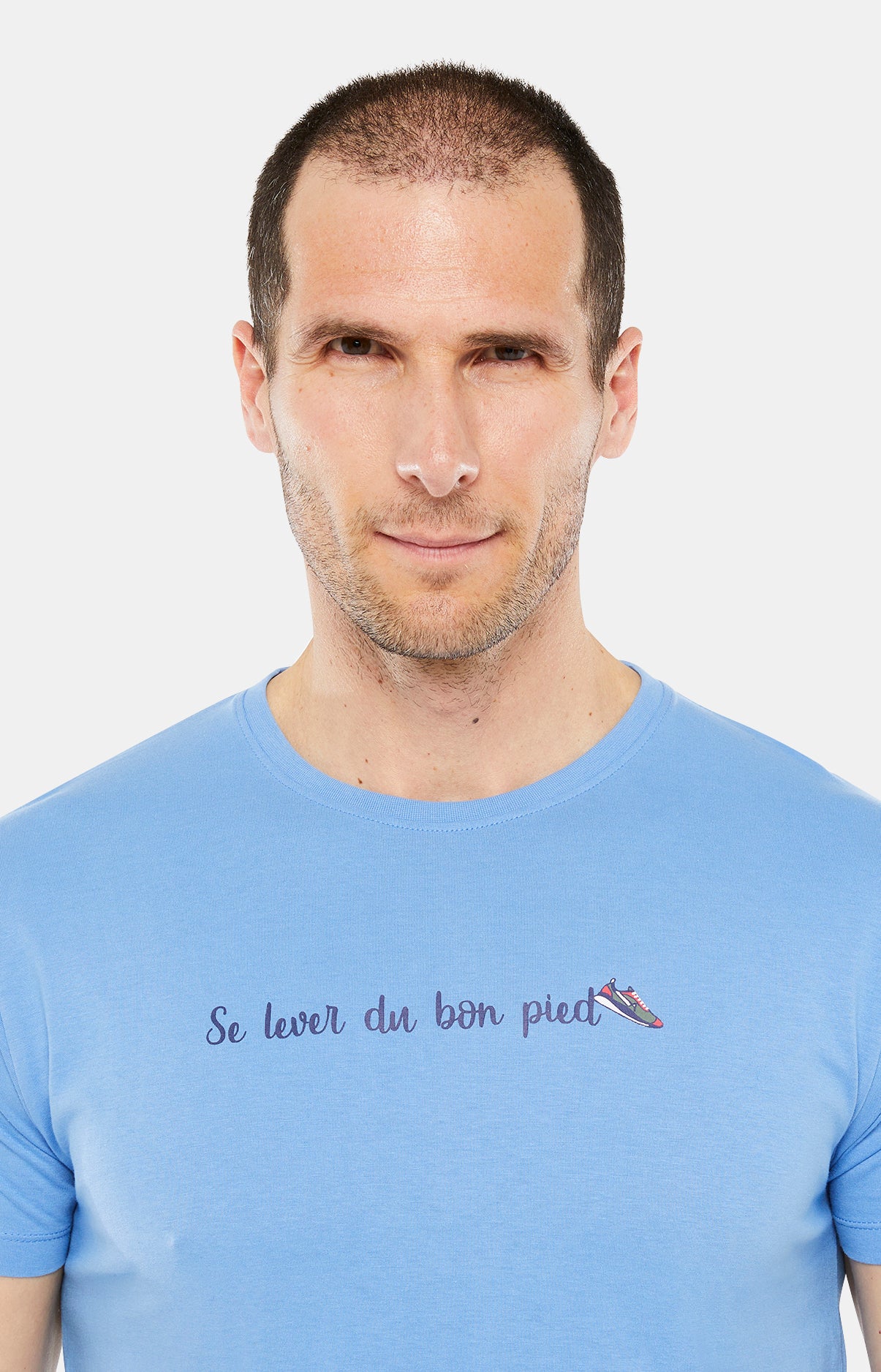 Pyjama court Pyjaméricain Homme Se lever du bon pied Bleu 2