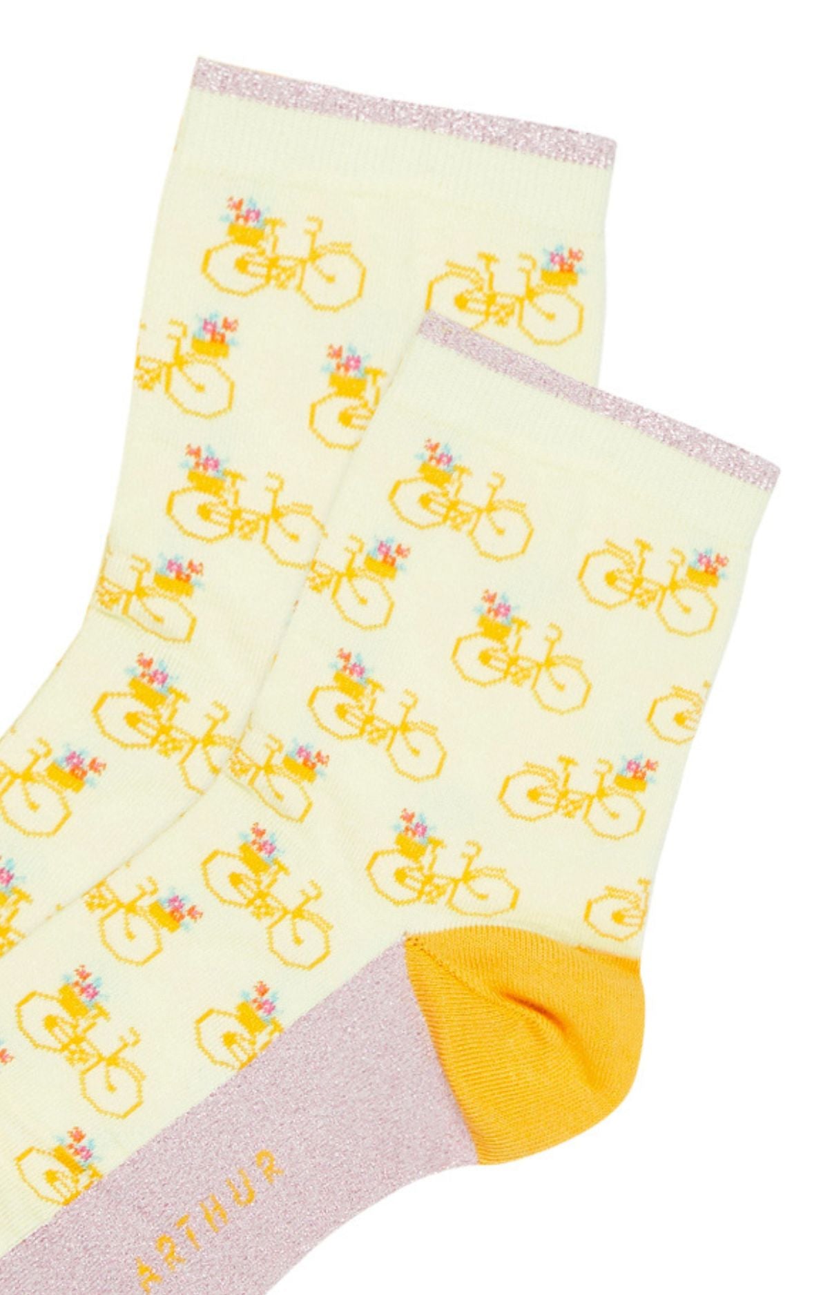 Chaussettes Homme Petit Vélo Jaune 2