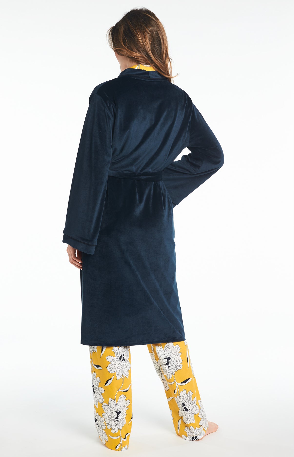 Peignoir Uni Femme Nuit Marine 6