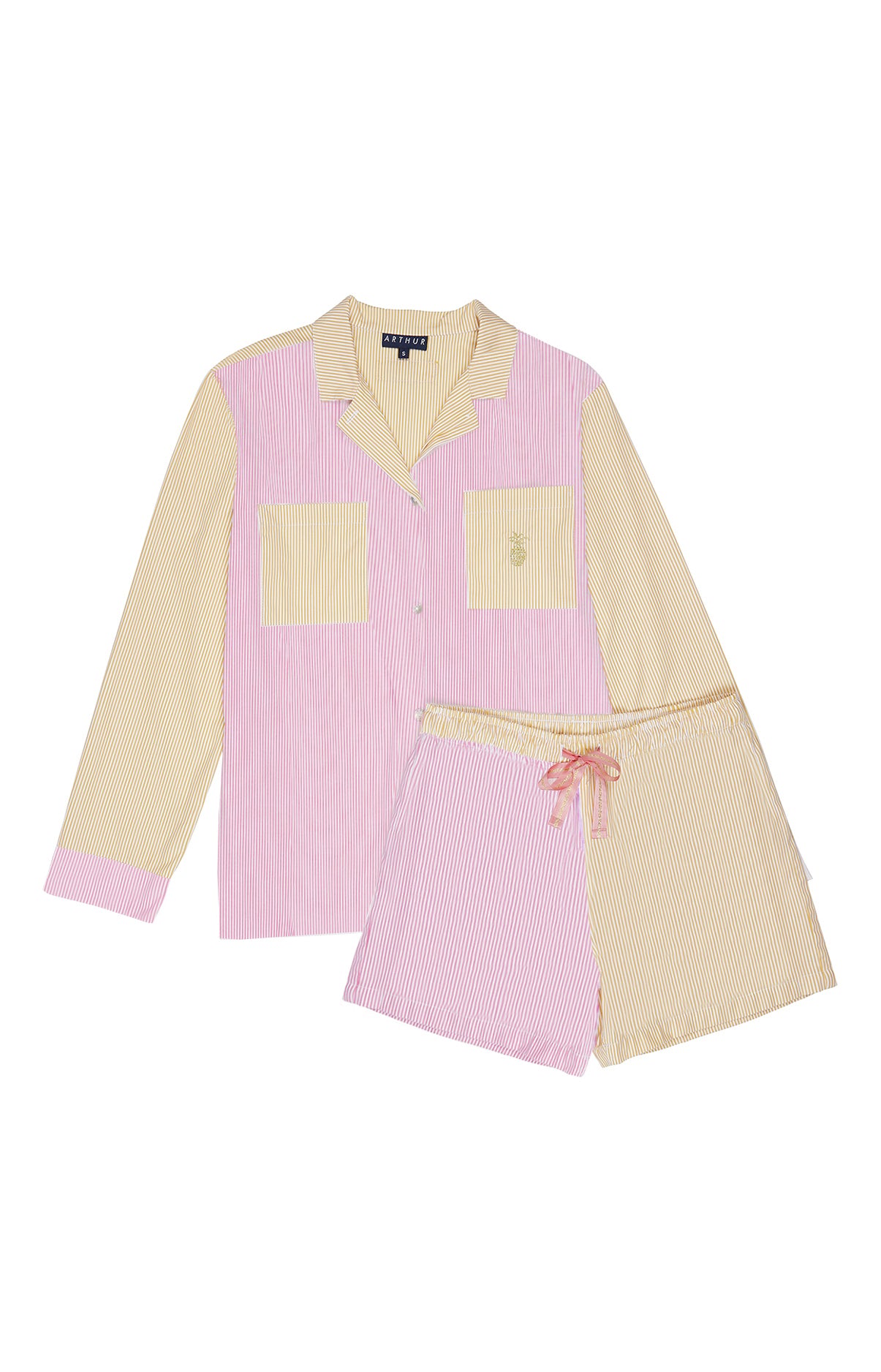 Pyjama court boutonné Femme Rayure Bigout Multicolore 3