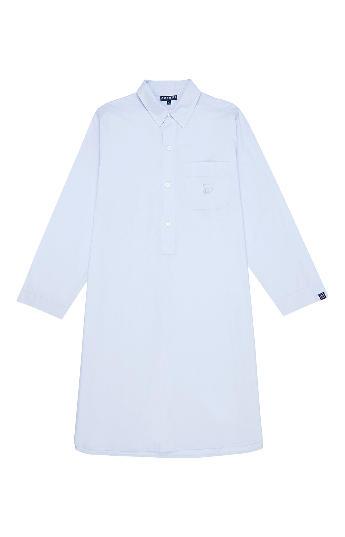 Chemise Grand-Père Homme Coton Bleu 3