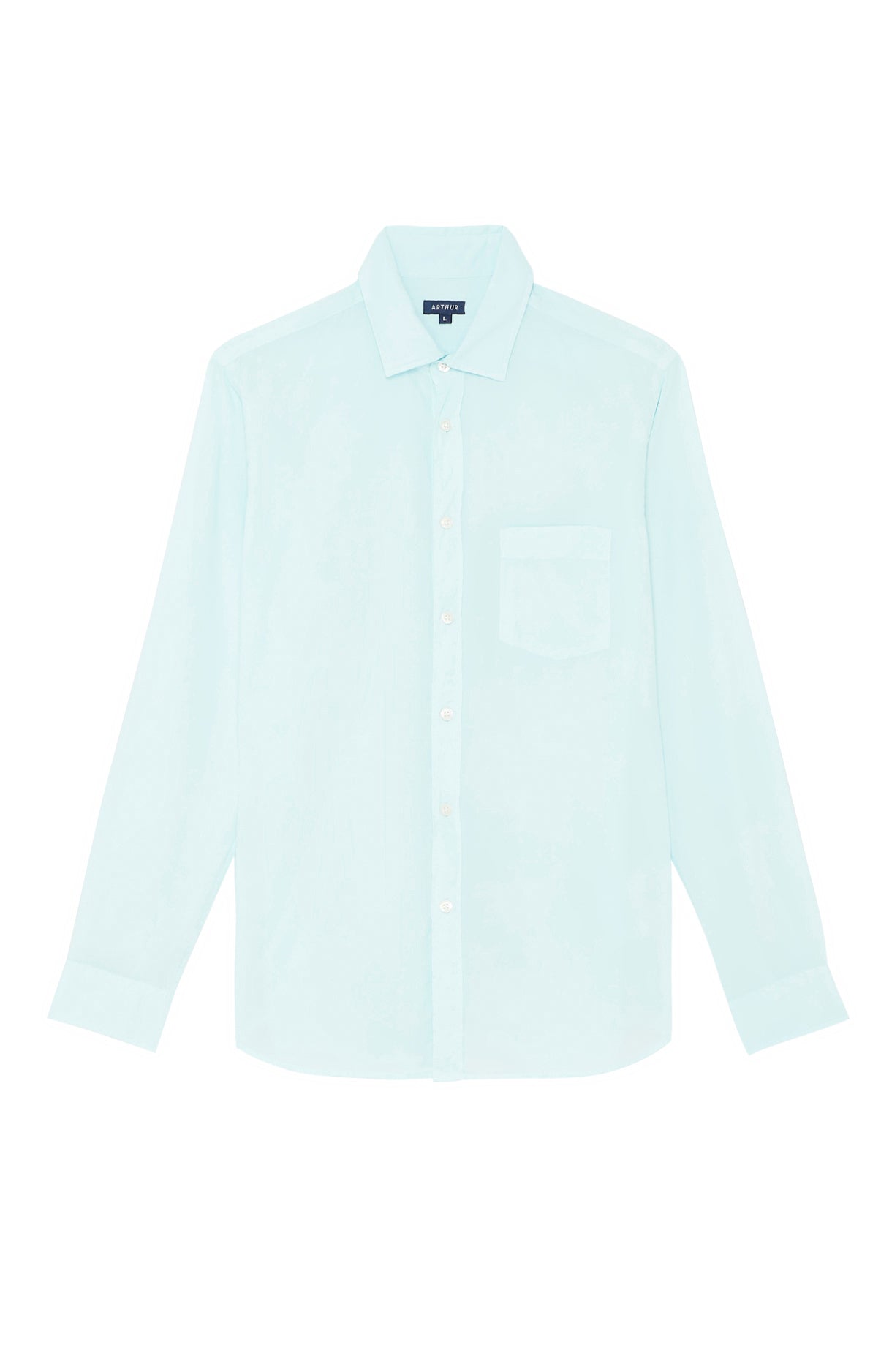 Chemise Homme manches longues Voile de coton Bleu 3